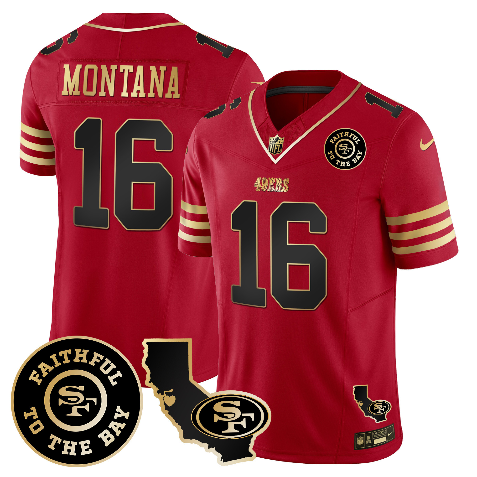 Men's 49ers Faithful & California Patch Vapor Jersey - All Stitched - Image 18
