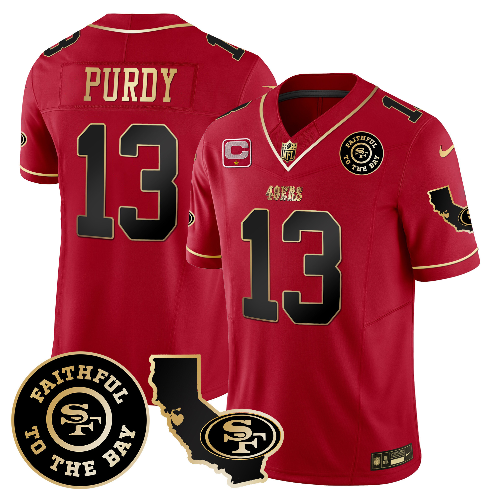 Men's 49ers Faithful & California Patch Vapor Jersey - All Stitched - Image 23
