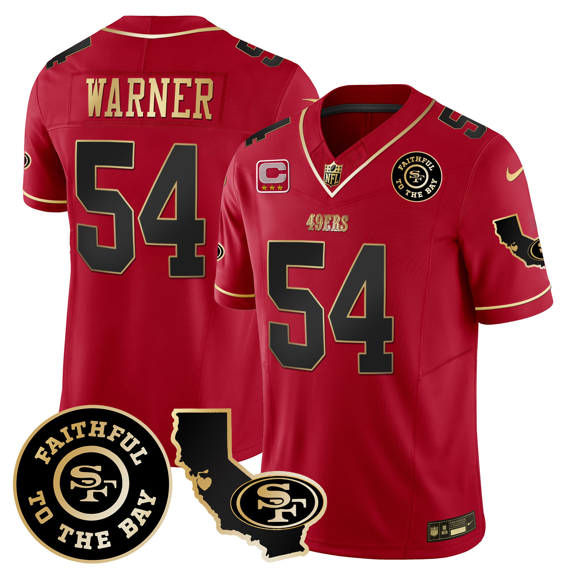 Men's 49ers Faithful & California Patch Vapor Jersey - All Stitched - Image 25