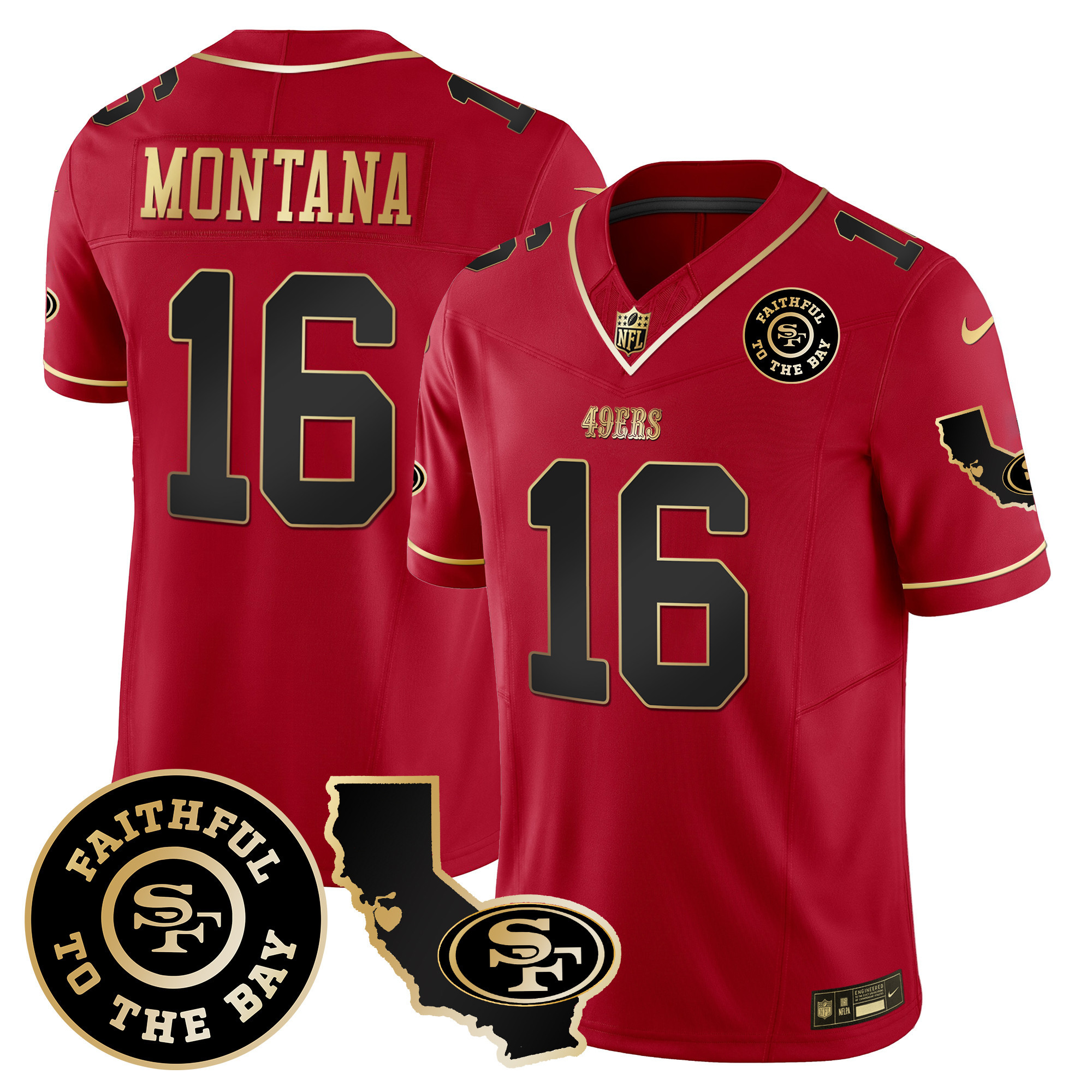 Men's 49ers Faithful & California Patch Vapor Jersey - All Stitched - Image 28