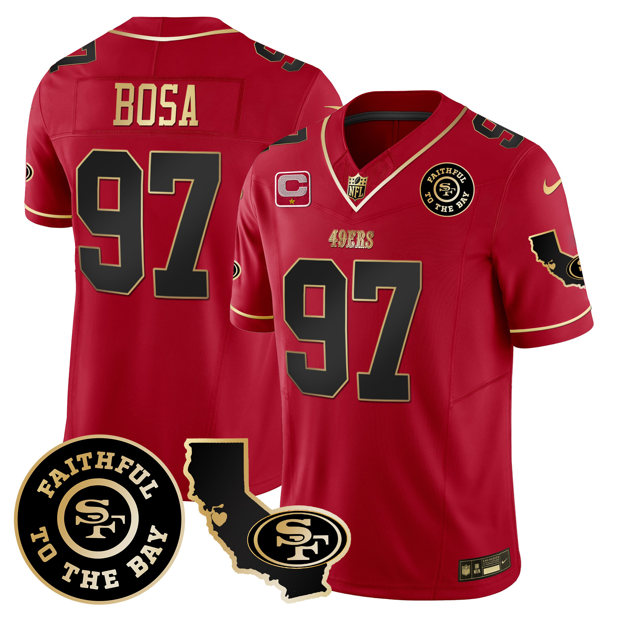 Men's 49ers Faithful & California Patch Vapor Jersey - All Stitched - Image 27