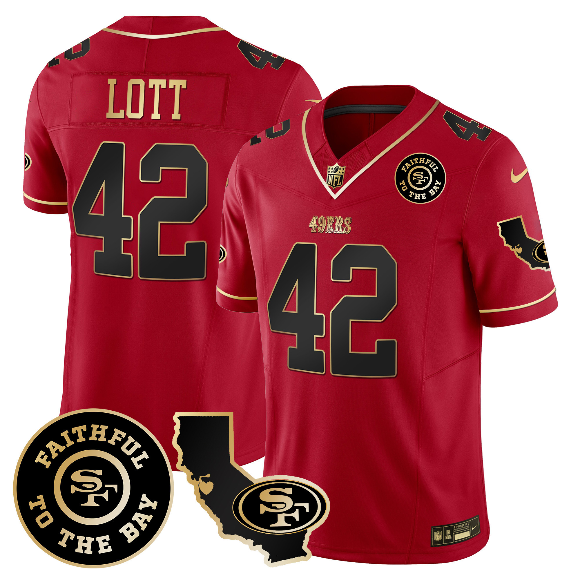 Men's 49ers Faithful & California Patch Vapor Jersey - All Stitched - Image 29