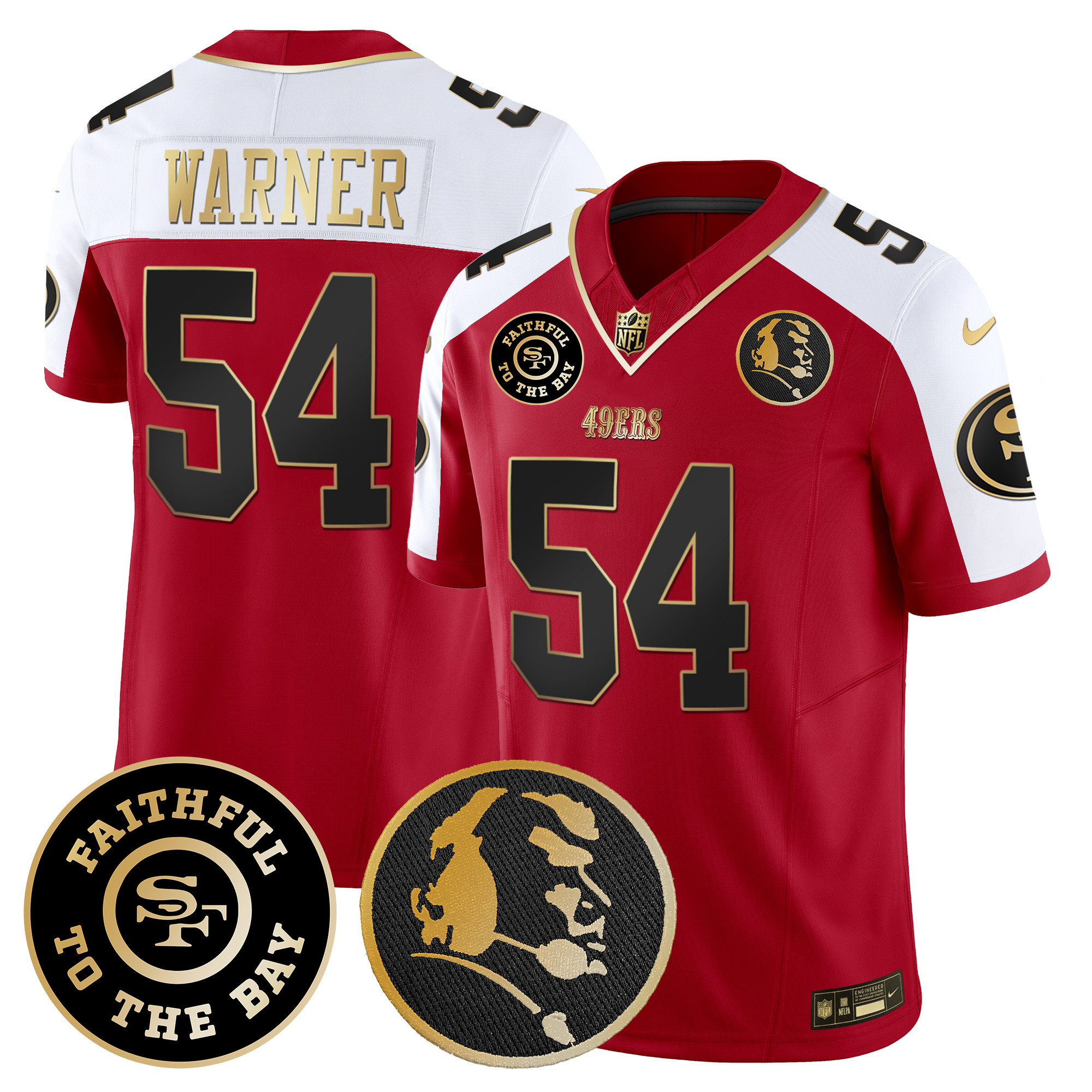 Men's 49ers Faithful & John Madden Patch Vapor Jersey - All Stitched - Image 45