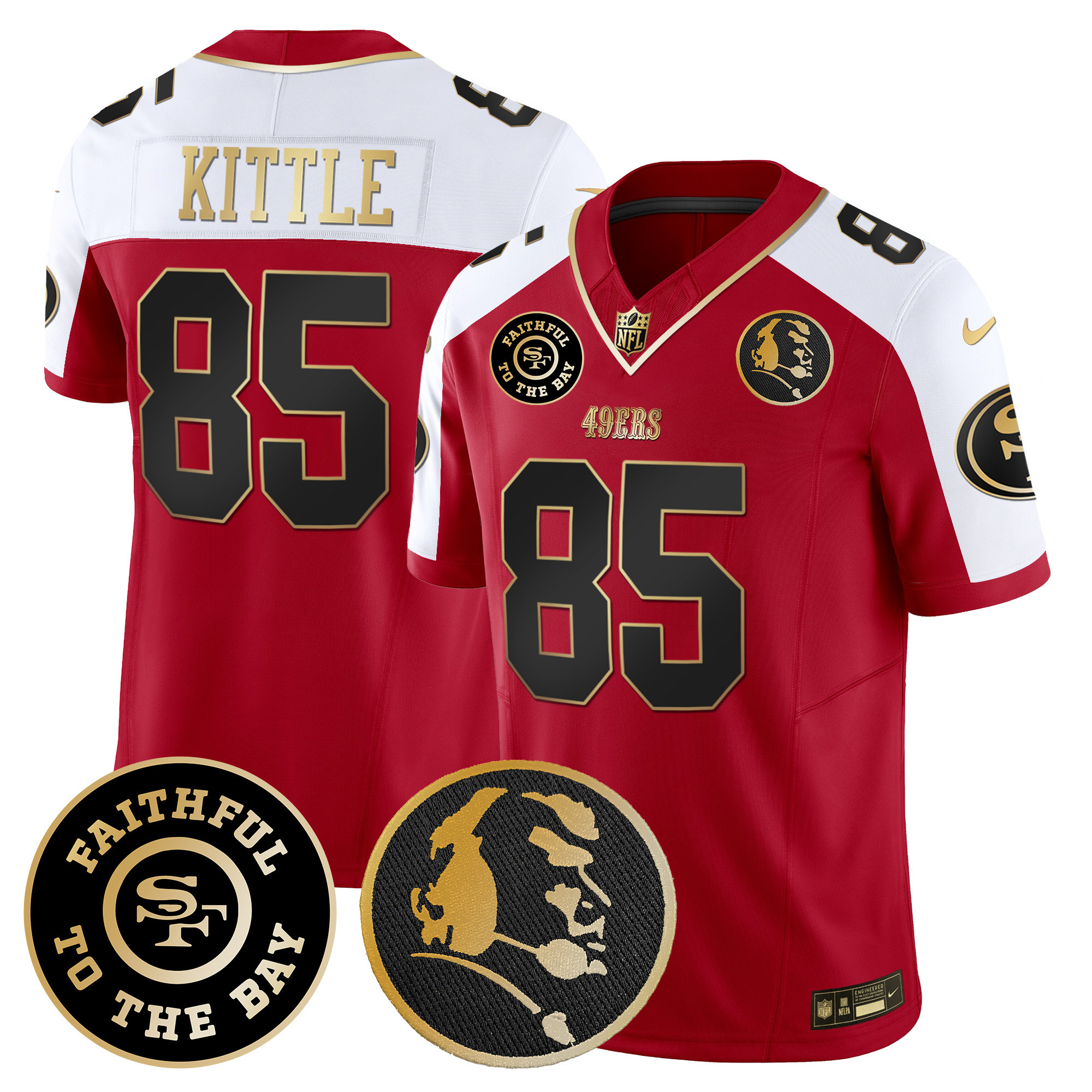 Men's 49ers Faithful & John Madden Patch Vapor Jersey - All Stitched - Image 44