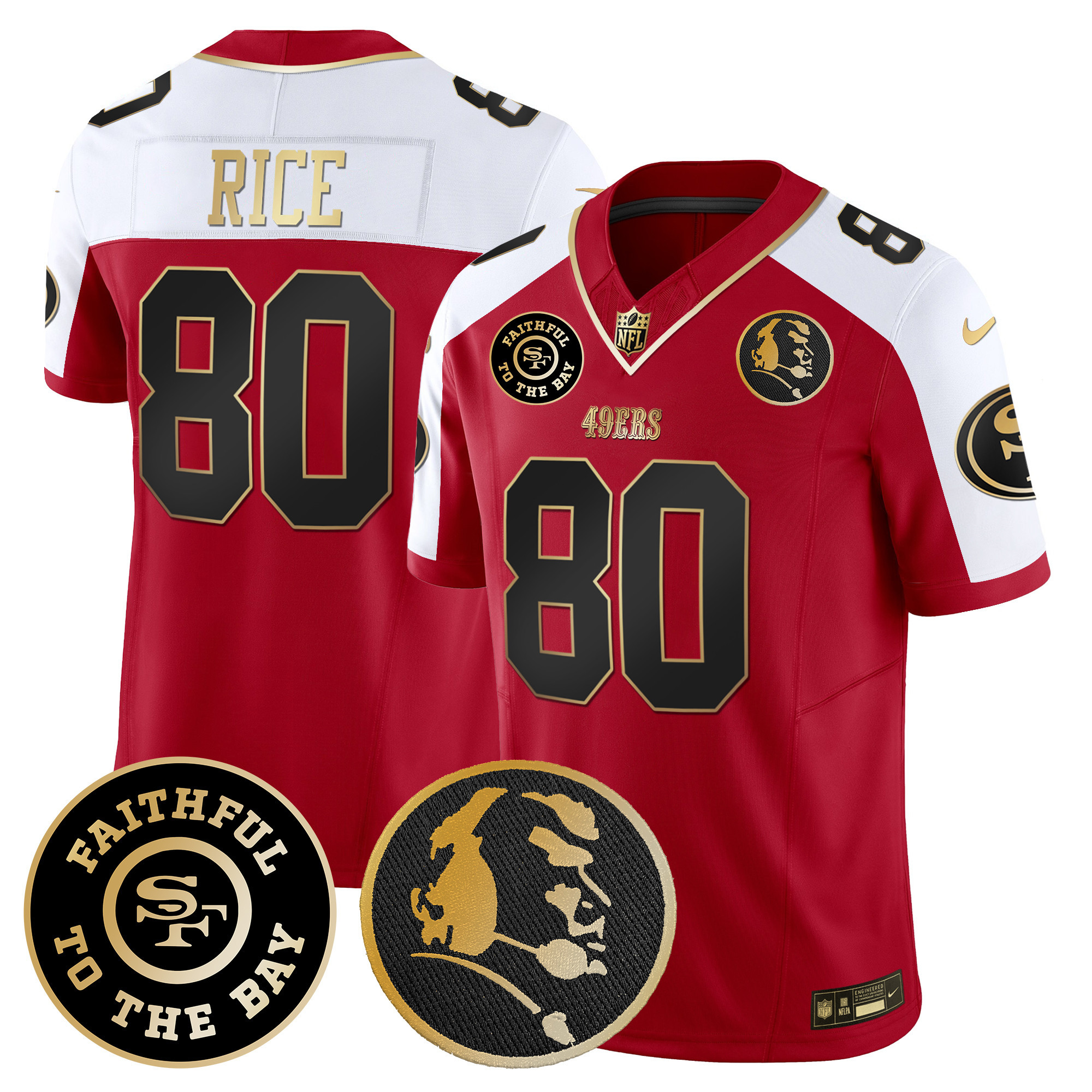 Men's 49ers Faithful & John Madden Patch Vapor Jersey - All Stitched - Image 46