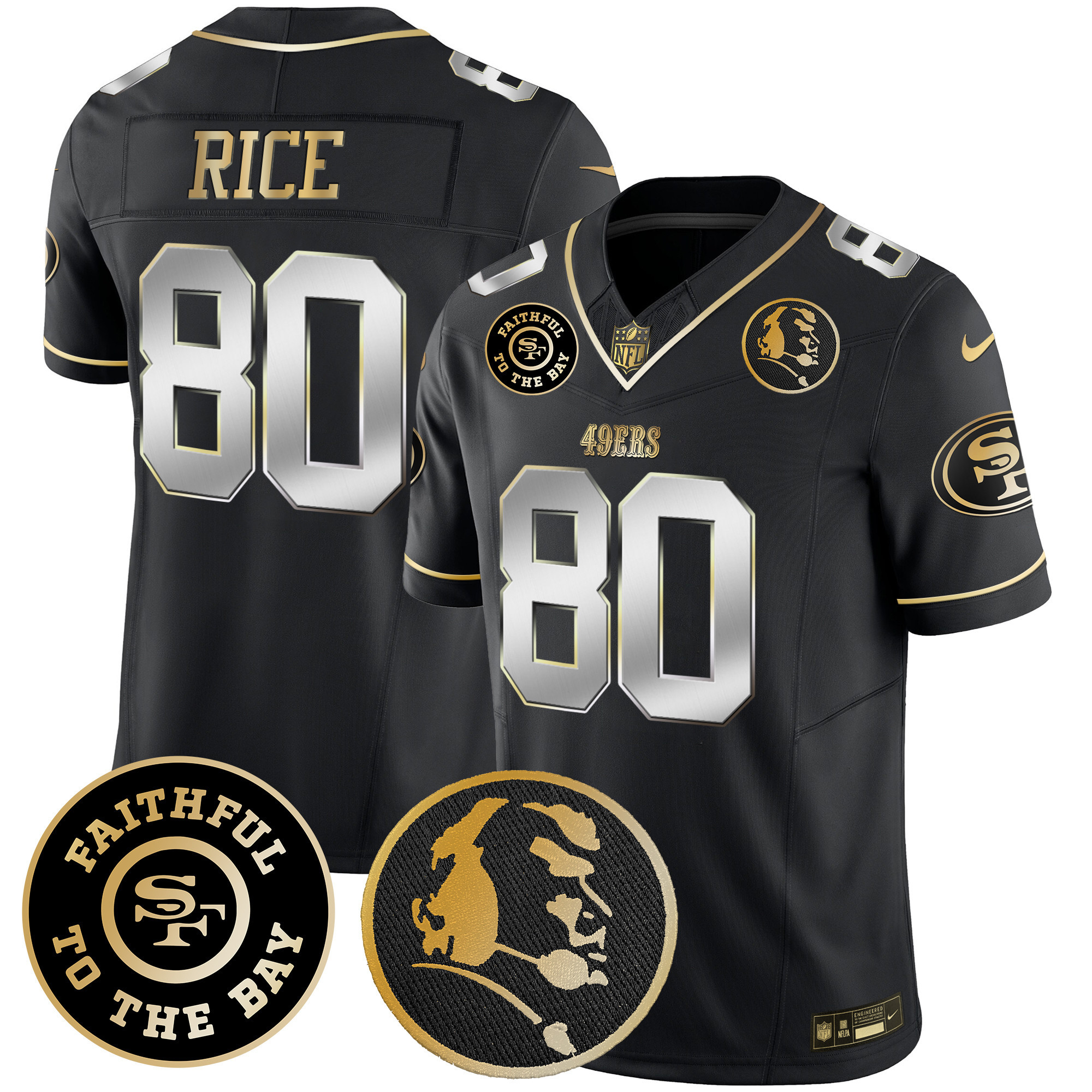 Men's 49ers Faithful & John Madden Patch Vapor Jersey - All Stitched - Image 36