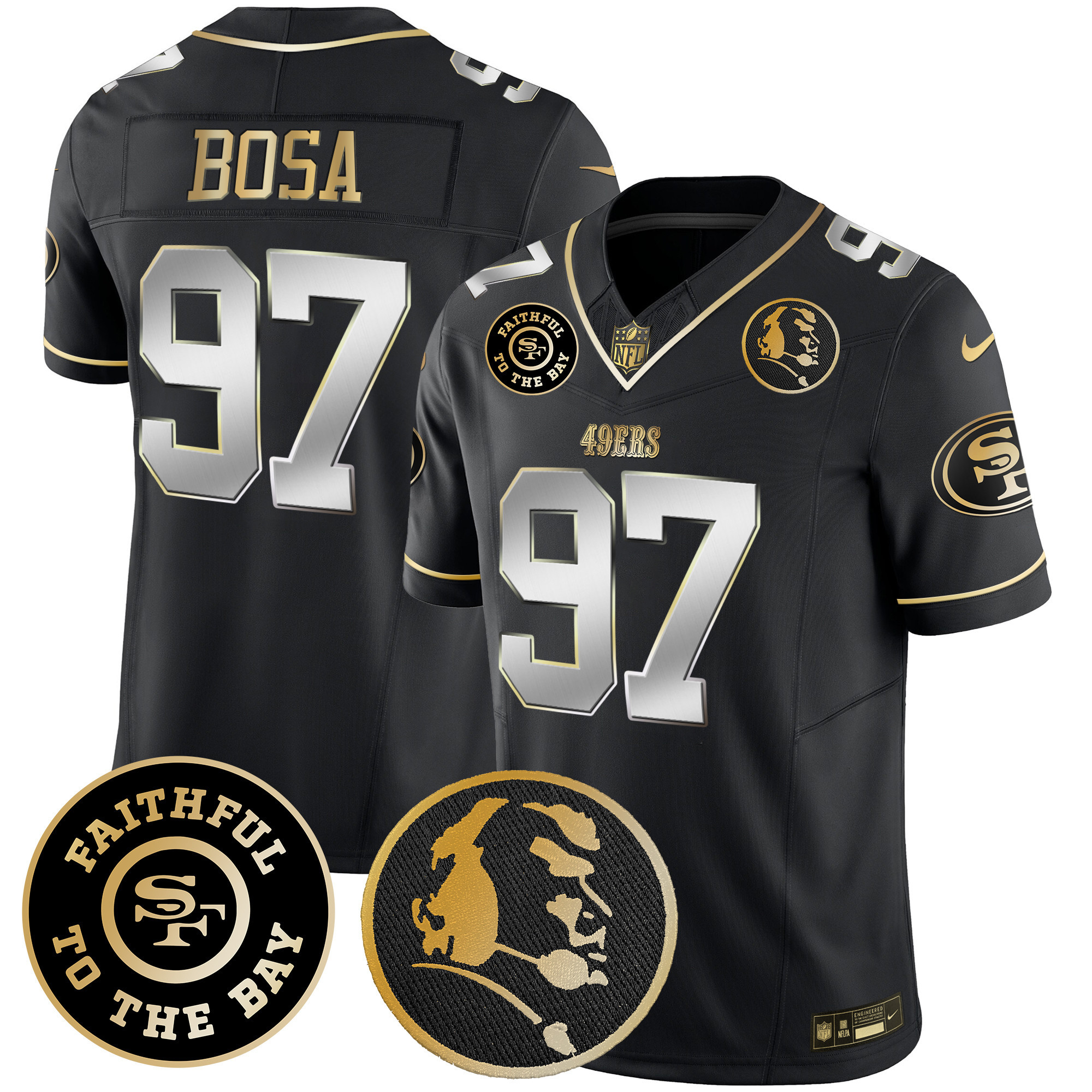 Men's 49ers Faithful & John Madden Patch Vapor Jersey - All Stitched - Image 37