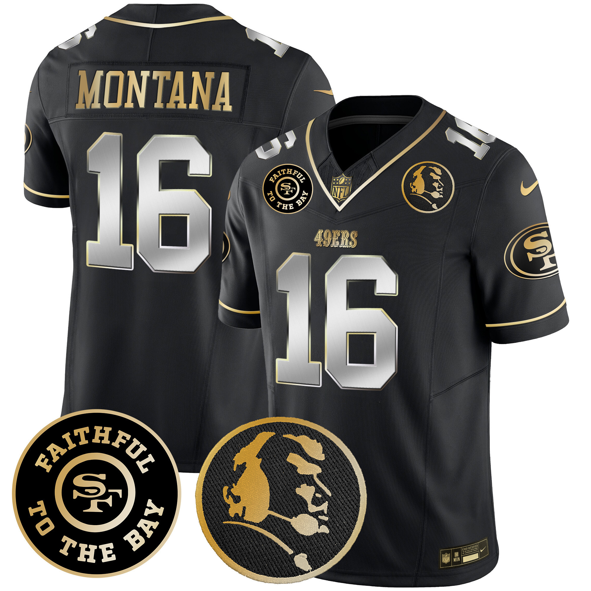 Men's 49ers Faithful & John Madden Patch Vapor Jersey - All Stitched - Image 38