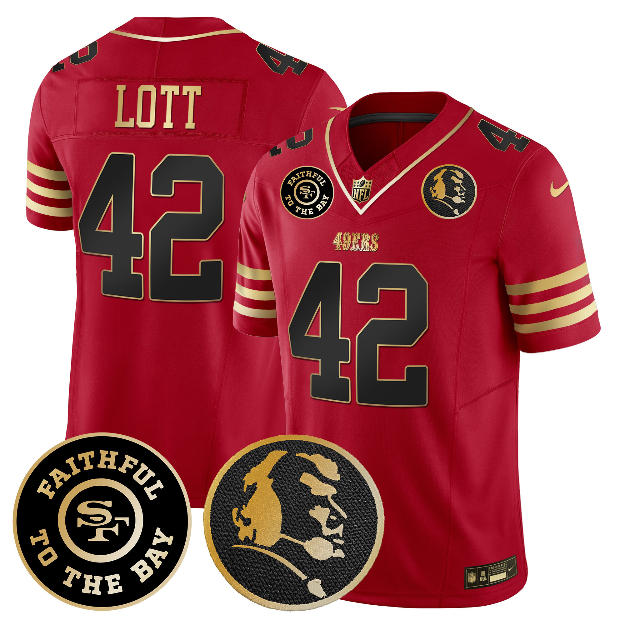 Men's 49ers Faithful & John Madden Patch Vapor Jersey - All Stitched - Image 19