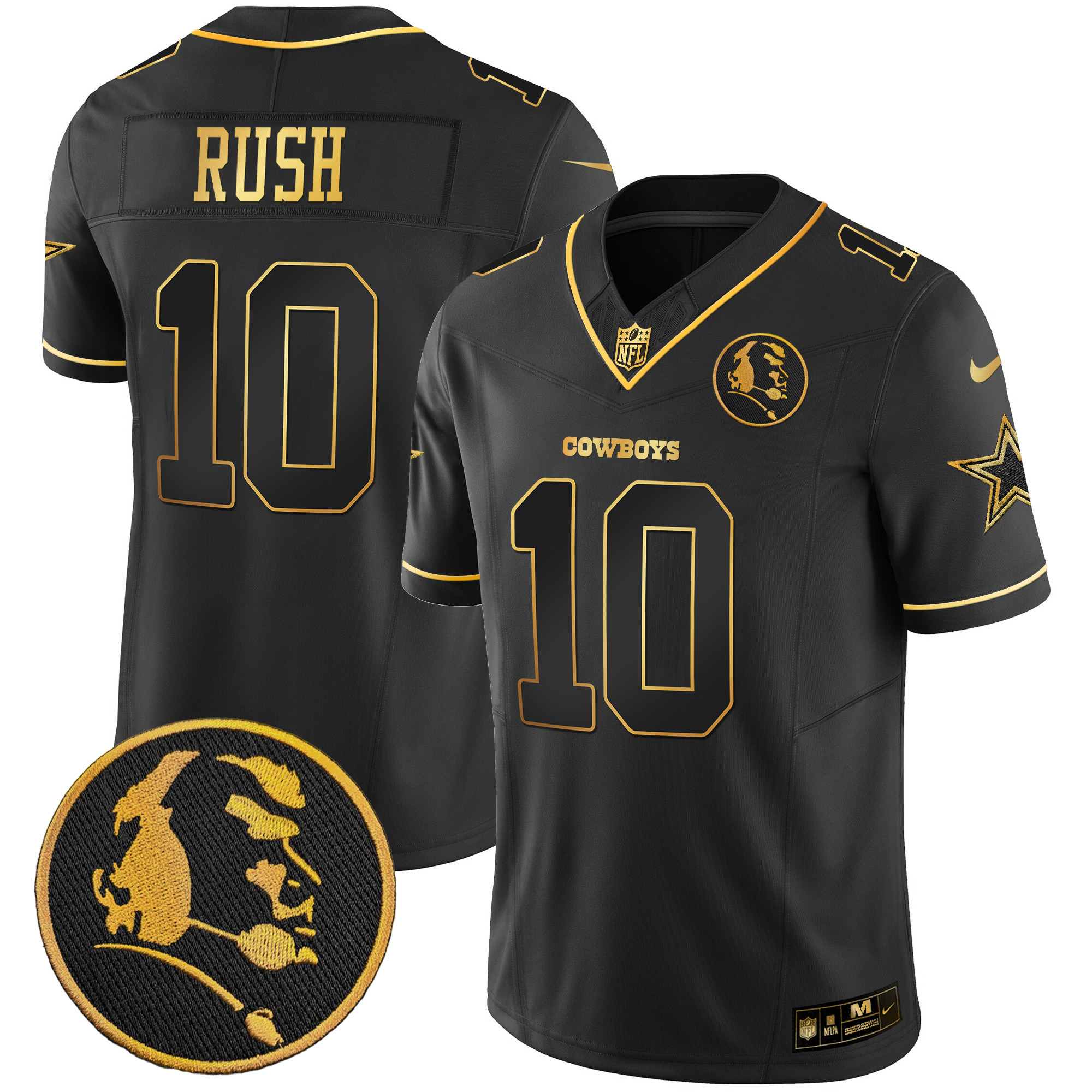 Men's Cowboys John Madden Patch Gold Vapor Jersey - All Stitched - Image 19