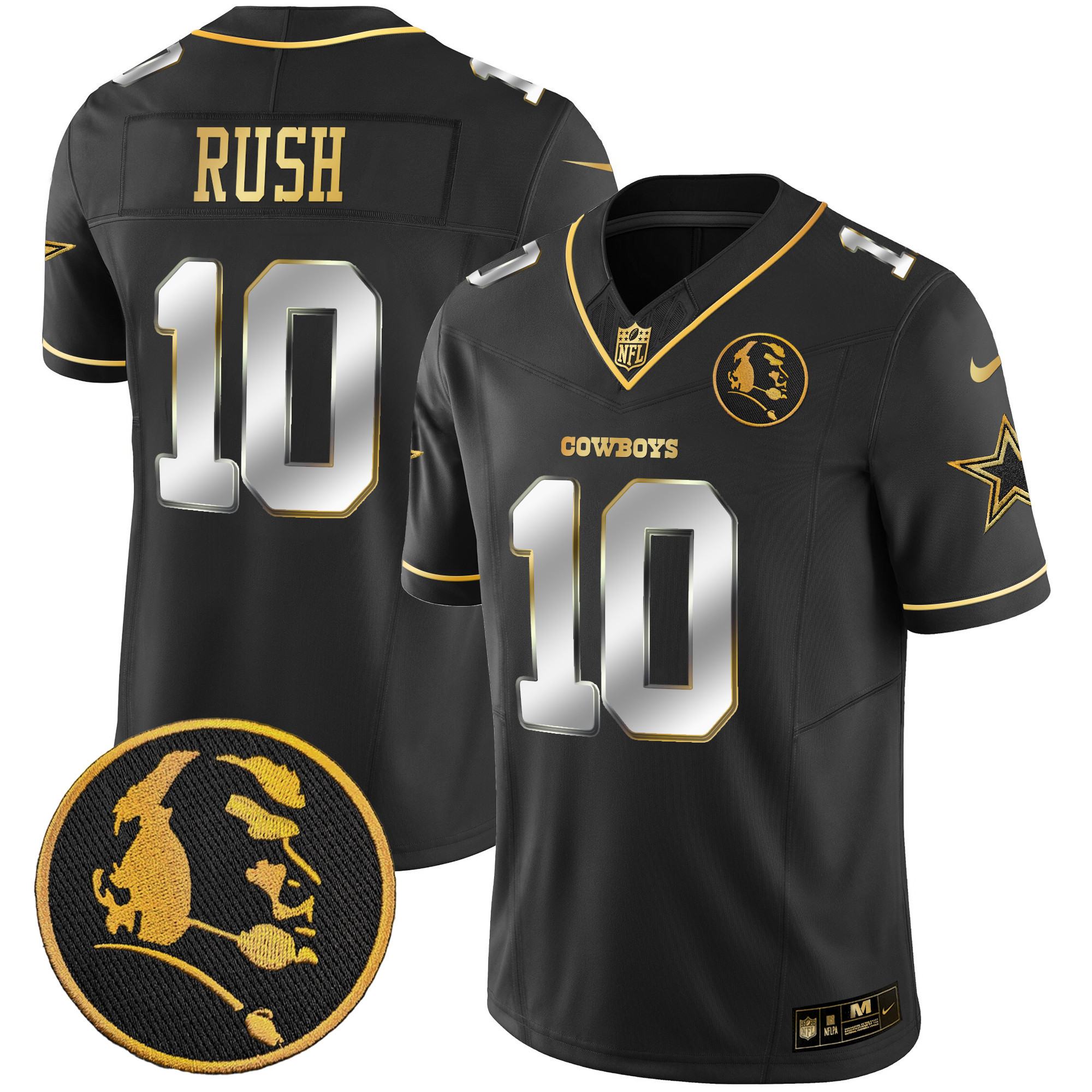 Men's Cowboys John Madden Patch Gold Vapor Jersey - All Stitched - Image 12