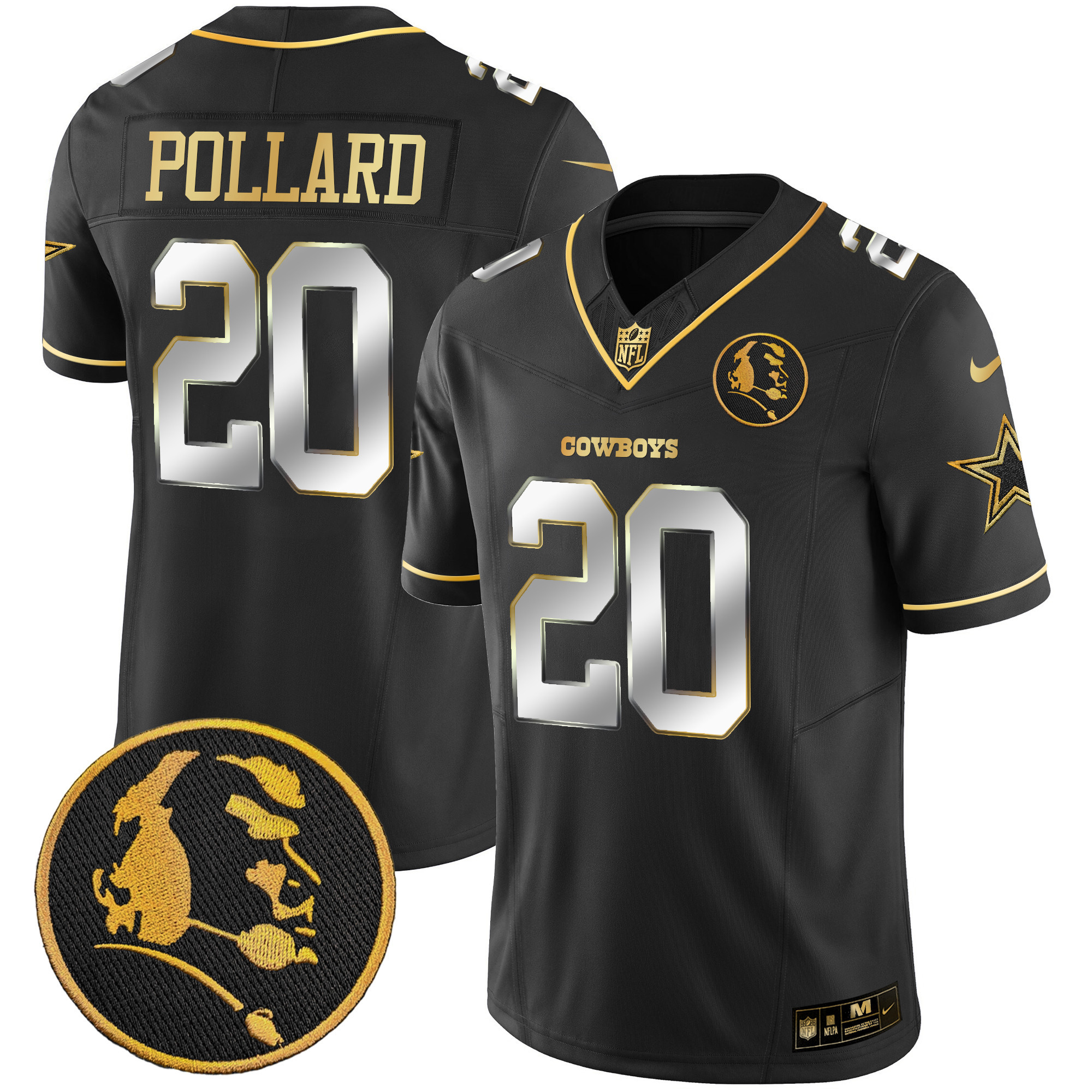 Men's Cowboys John Madden Patch Gold Vapor Jersey - All Stitched - Image 14