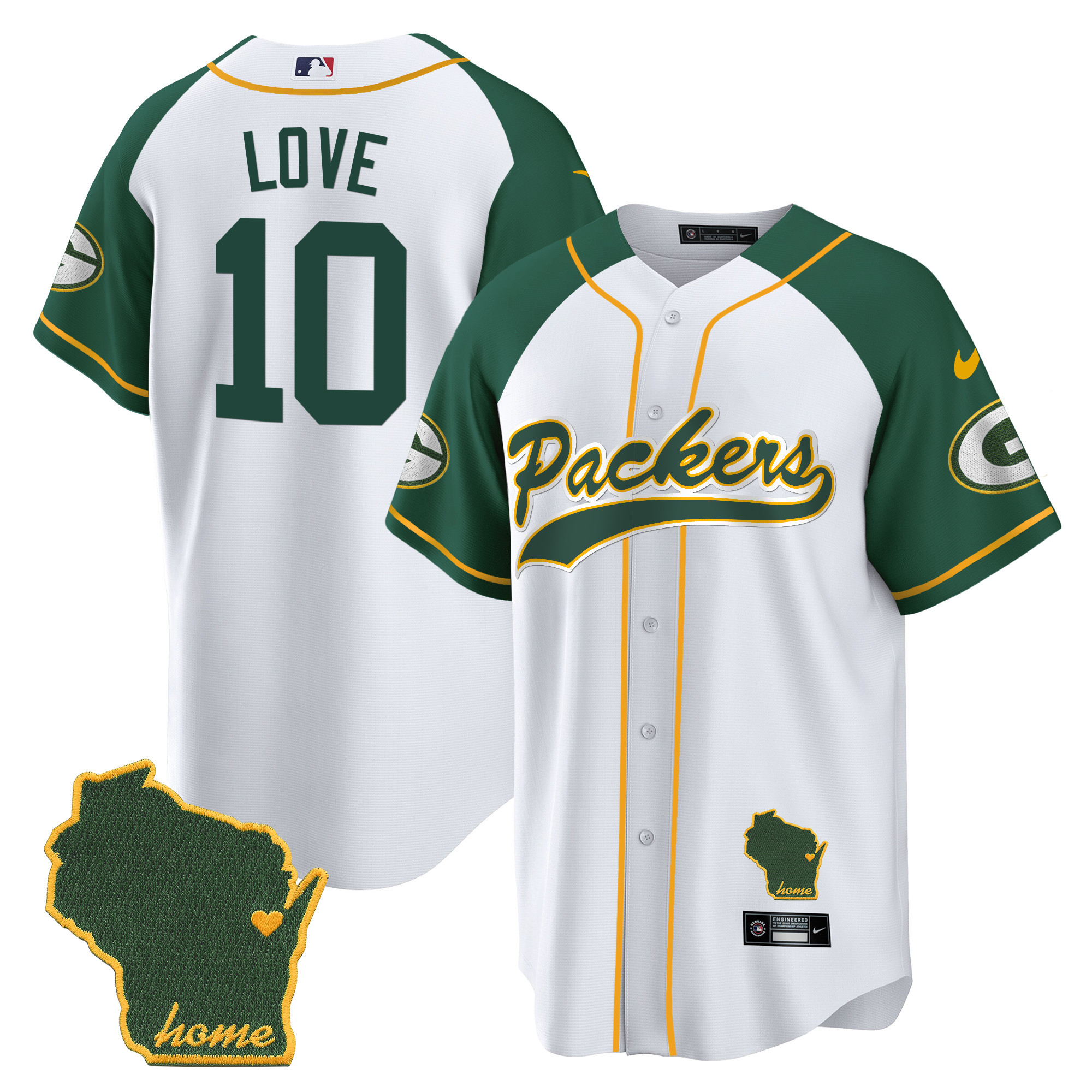Men's Packers Home Patch Baseball Jersey - All Stitched - Image 36