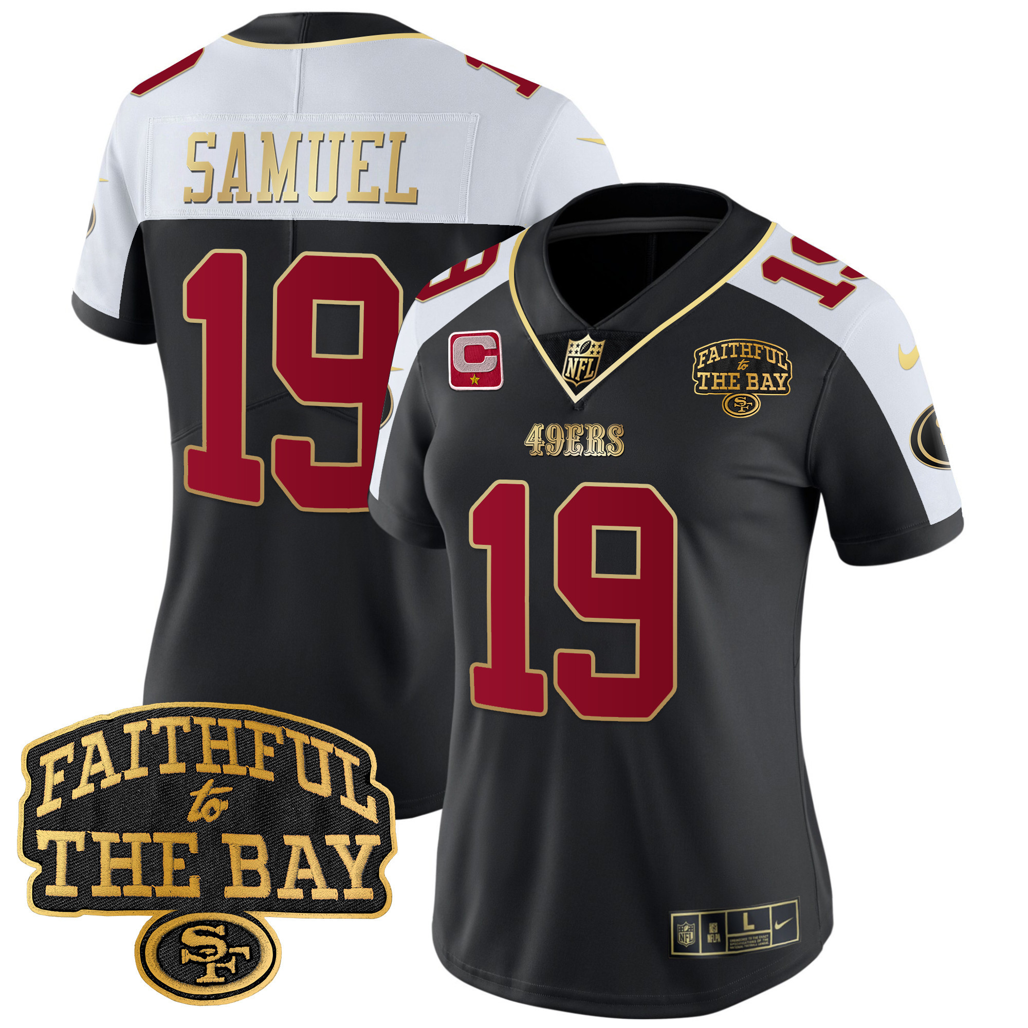 Women's 49ers Faithful To The Bay Patch Vapor Limited Jersey V8 - All Stitched - Image 2
