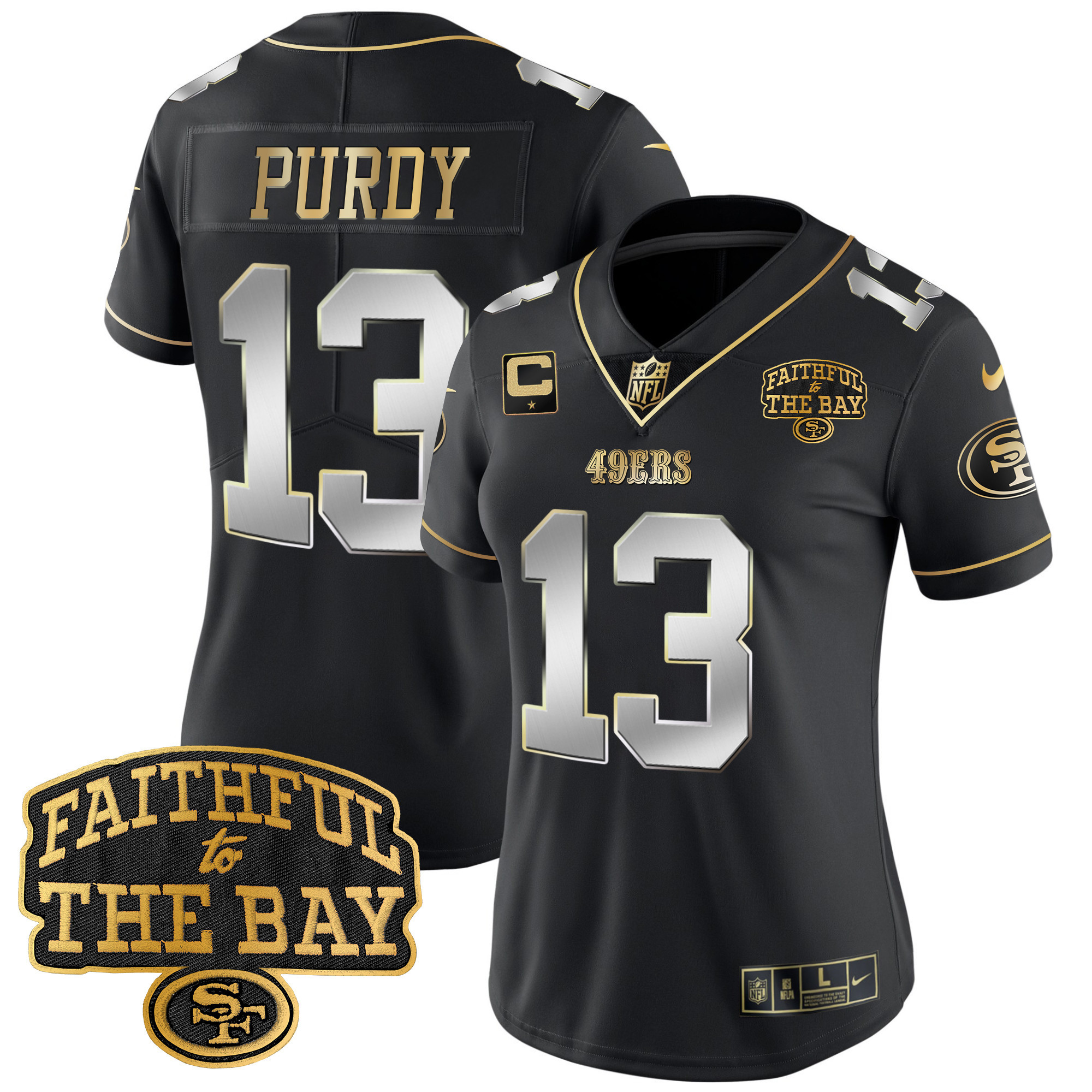 Women's 49ers Faithful To The Bay Patch Vapor Limited Jersey V8 - All Stitched - Image 33