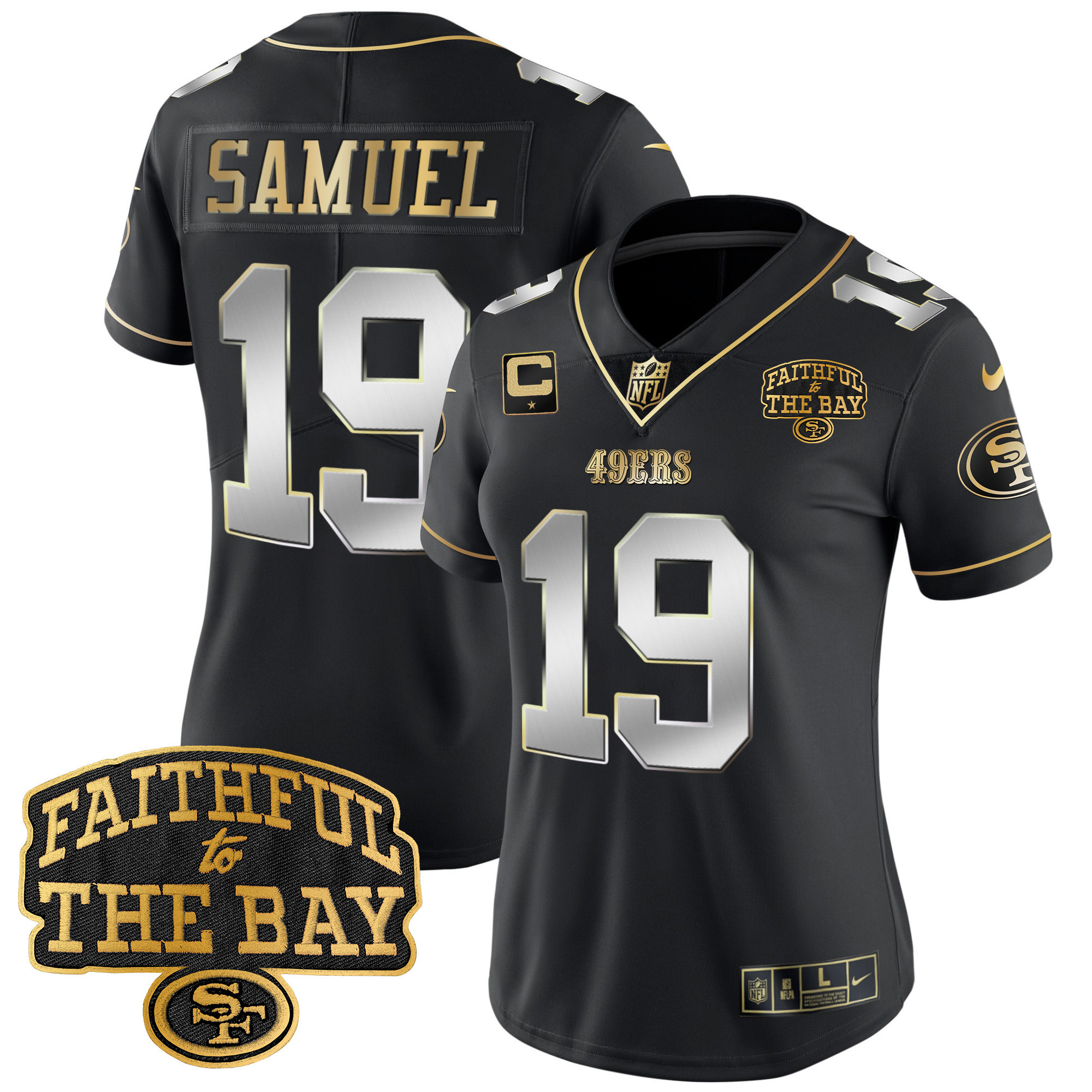 Women's 49ers Faithful To The Bay Patch Vapor Limited Jersey V8 - All Stitched - Image 32