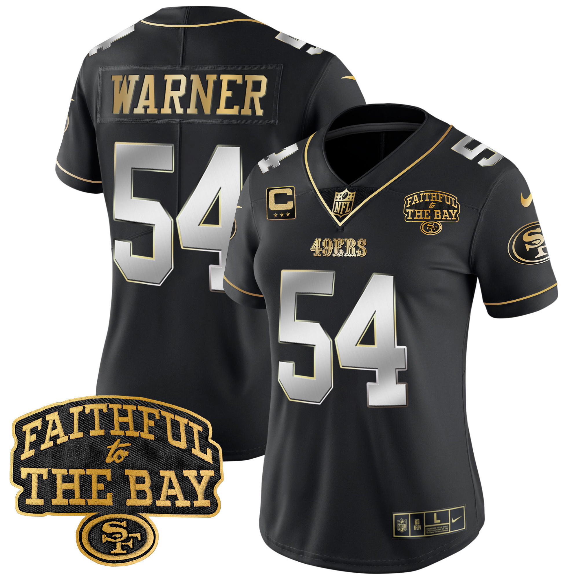 Women's 49ers Faithful To The Bay Patch Vapor Limited Jersey V8 - All Stitched - Image 35