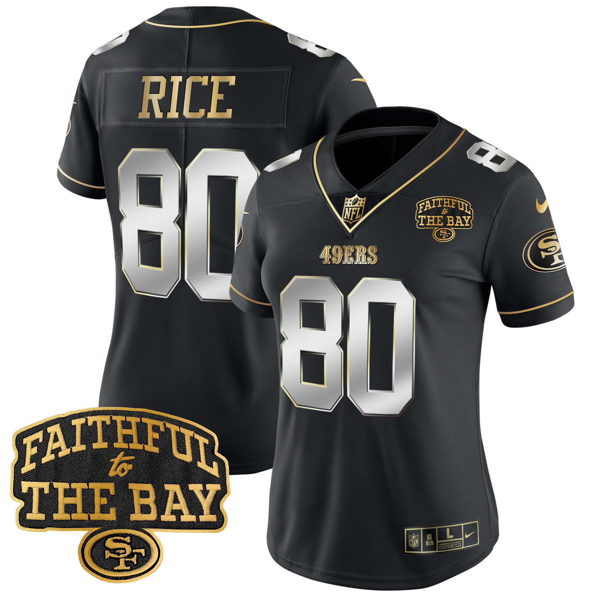 Women's 49ers Faithful To The Bay Patch Vapor Limited Jersey V8 - All Stitched - Image 36