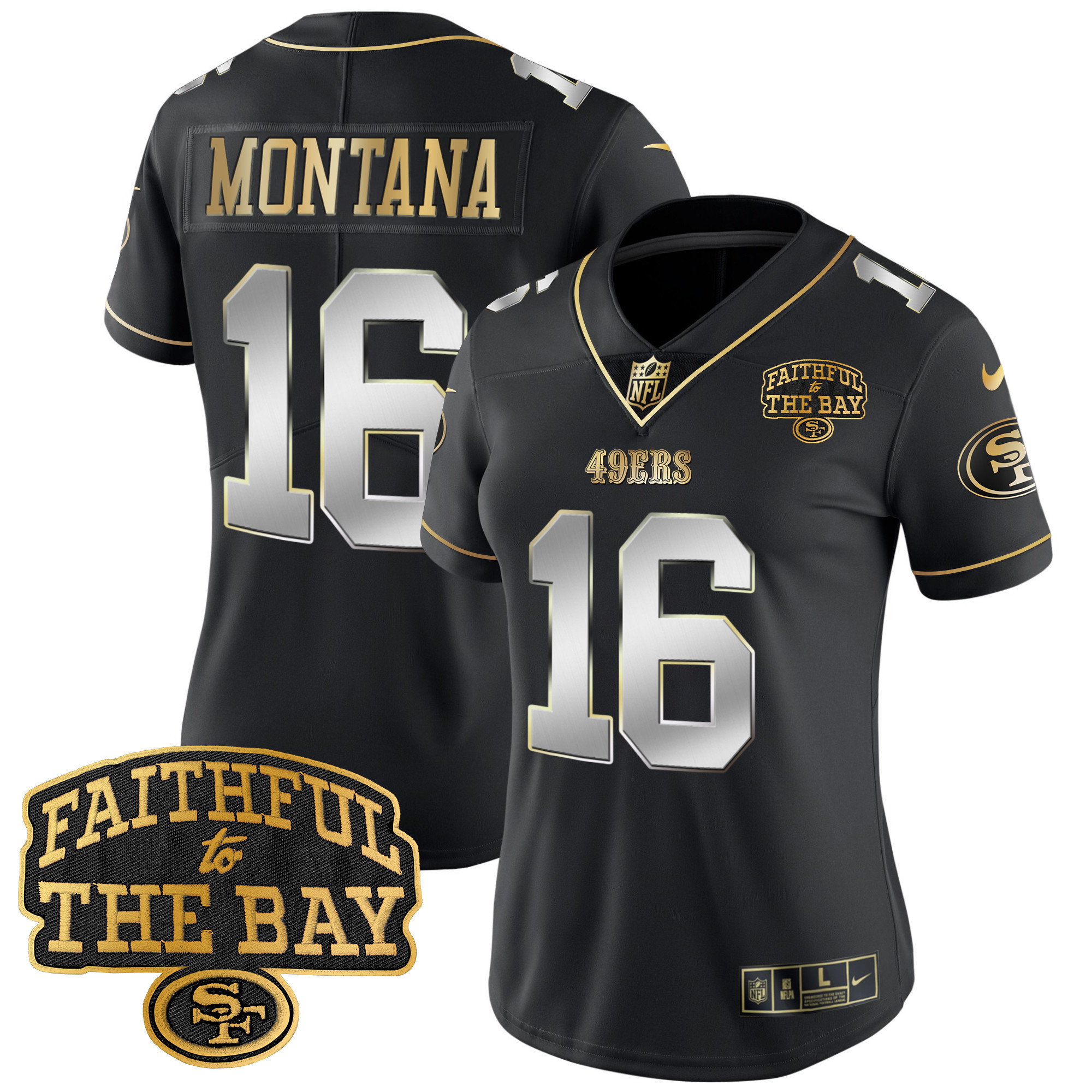 Women's 49ers Faithful To The Bay Patch Vapor Limited Jersey V8 - All Stitched - Image 38