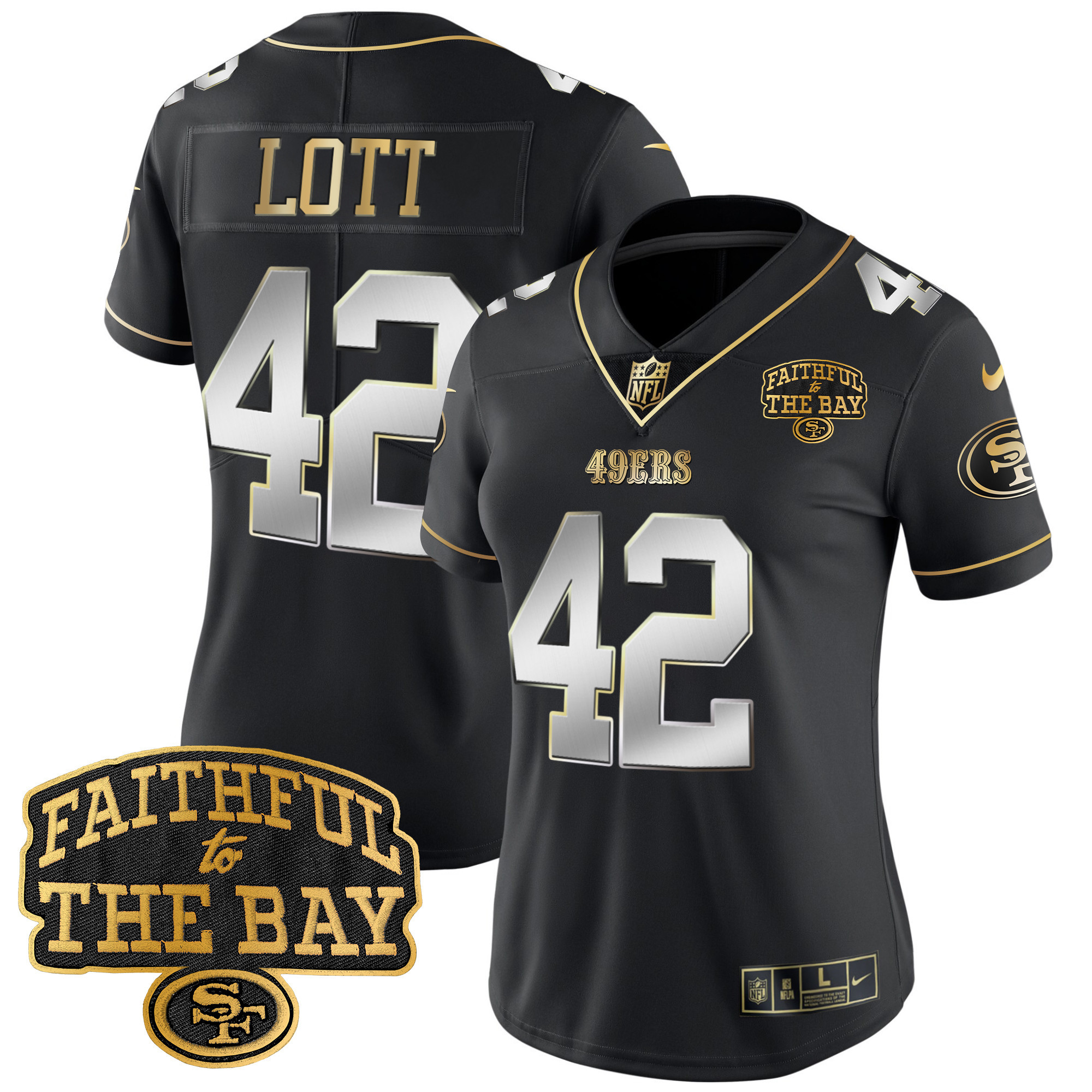 Women's 49ers Faithful To The Bay Patch Vapor Limited Jersey V8 - All Stitched - Image 39