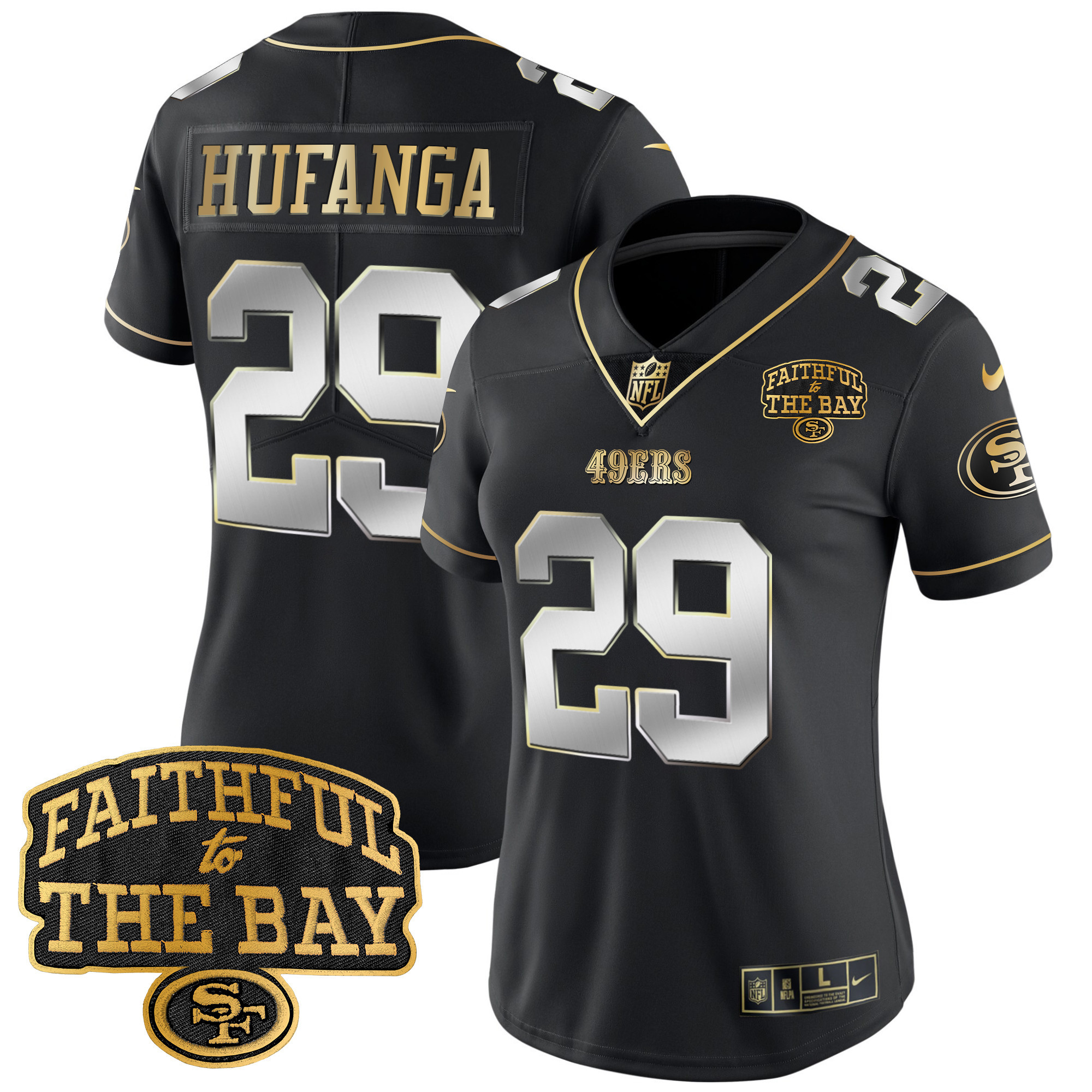Women's 49ers Faithful To The Bay Patch Vapor Limited Jersey V8 - All Stitched - Image 40