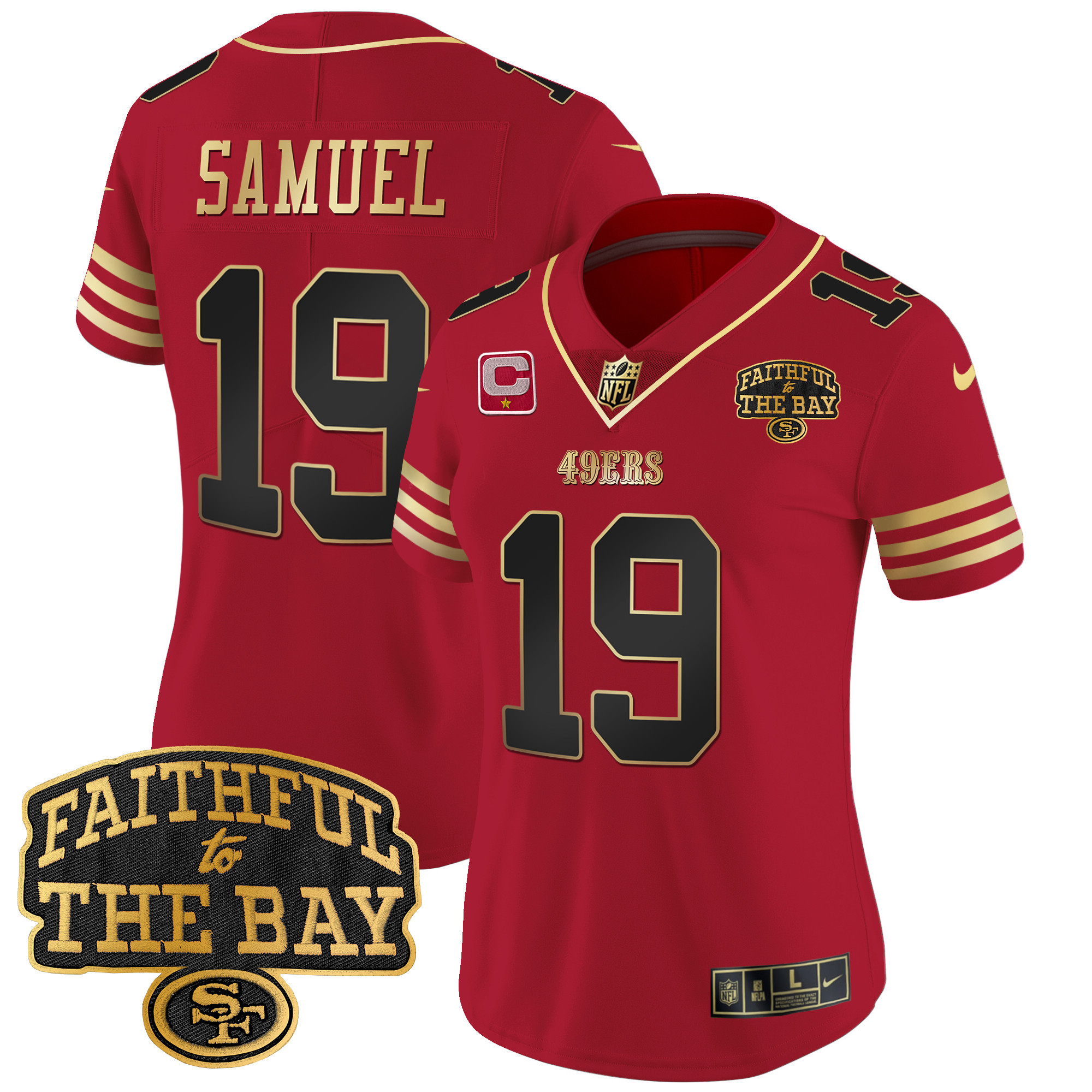 Women's 49ers Faithful To The Bay Patch Vapor Limited Jersey V8 - All Stitched - Image 12