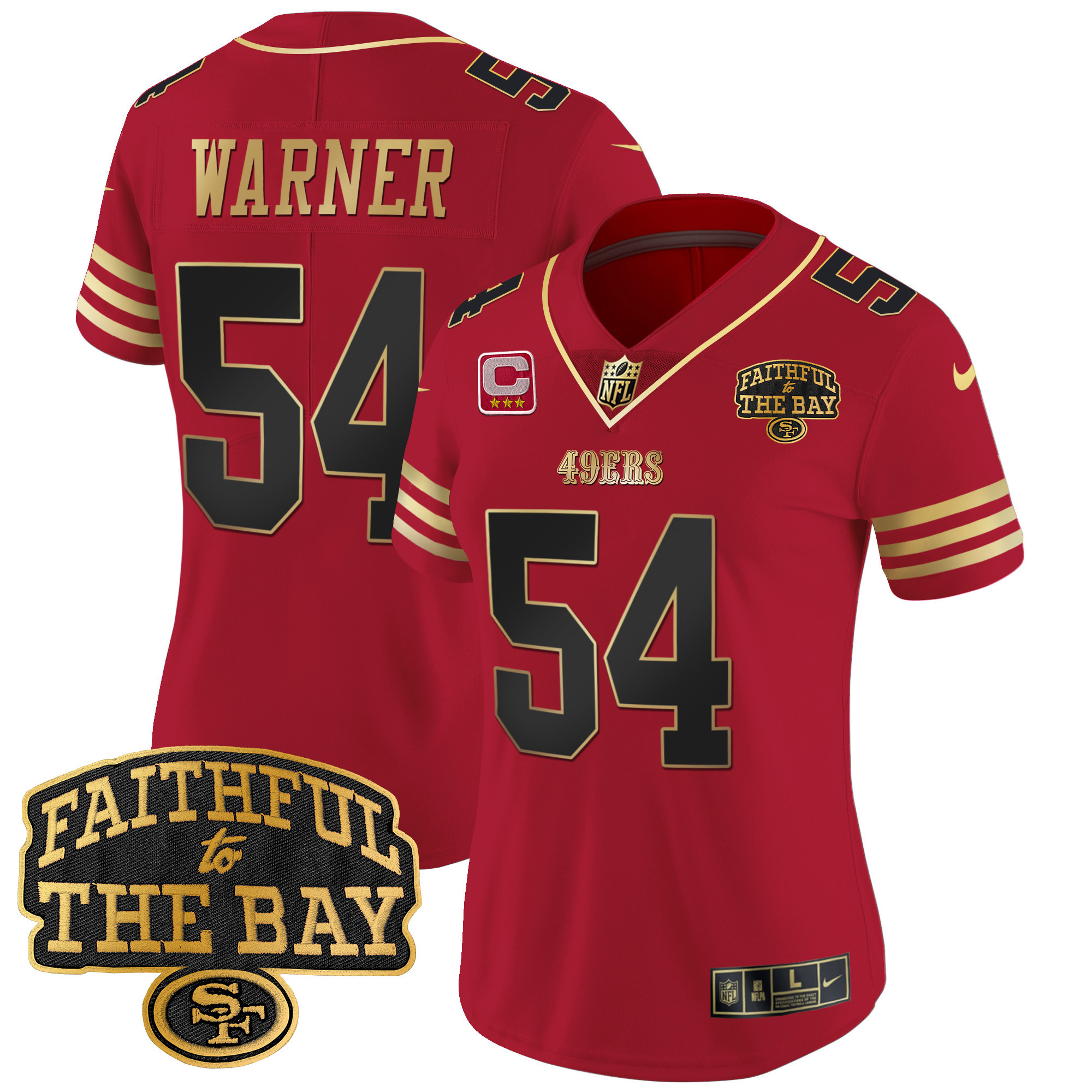 Women's 49ers Faithful To The Bay Patch Vapor Limited Jersey V8 - All Stitched - Image 15