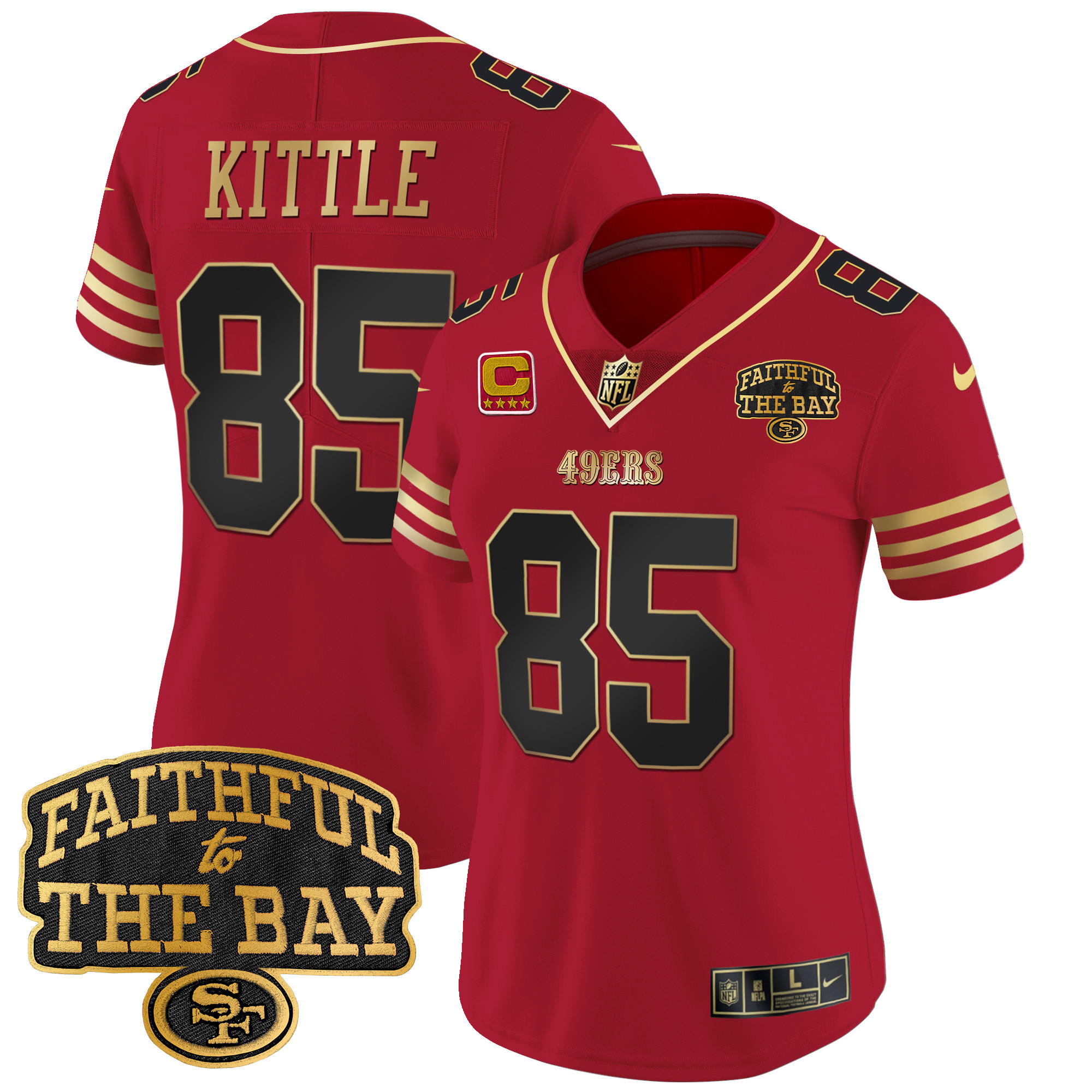 Women's 49ers Faithful To The Bay Patch Vapor Limited Jersey V8 - All Stitched - Image 14