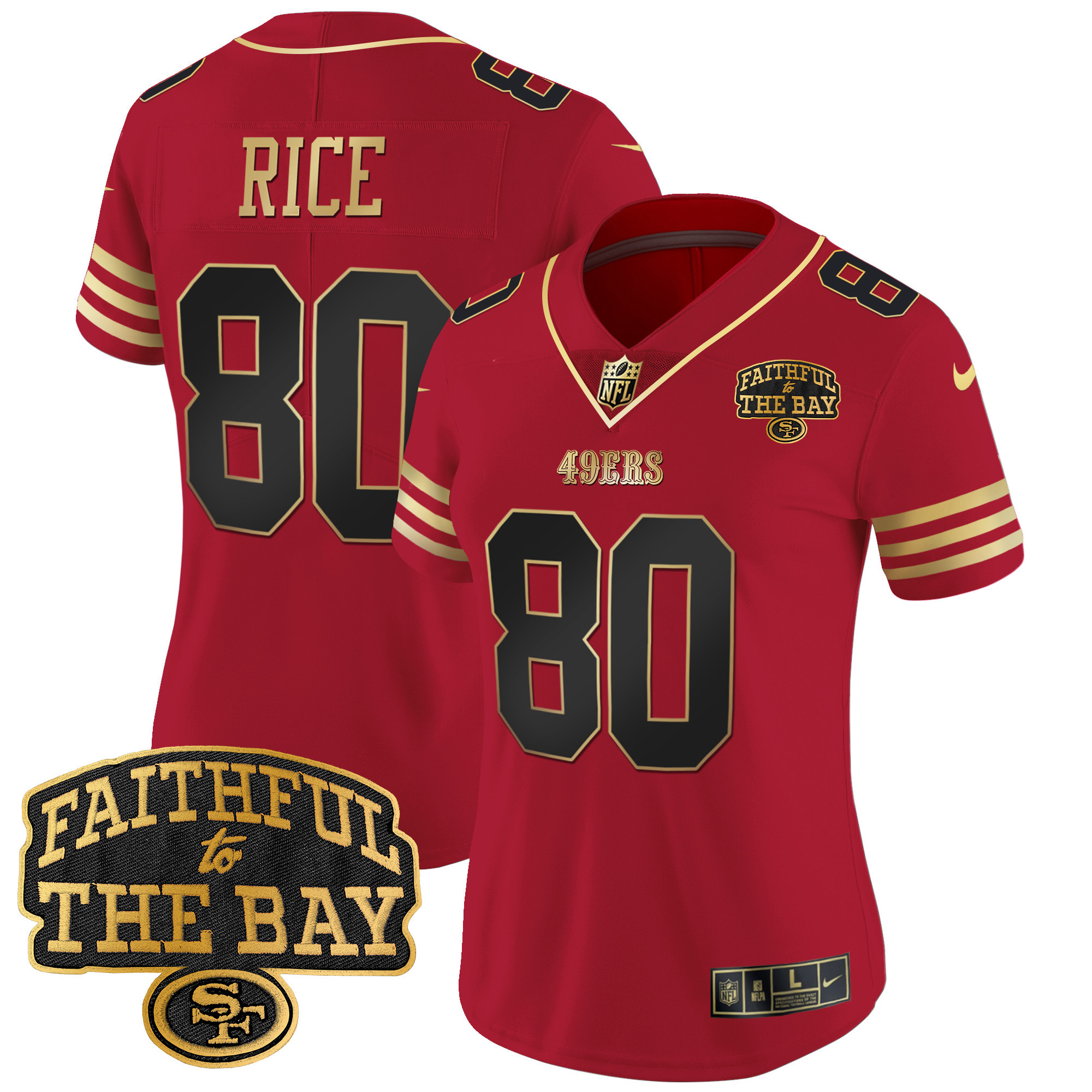 Women's 49ers Faithful To The Bay Patch Vapor Limited Jersey V8 - All Stitched - Image 16