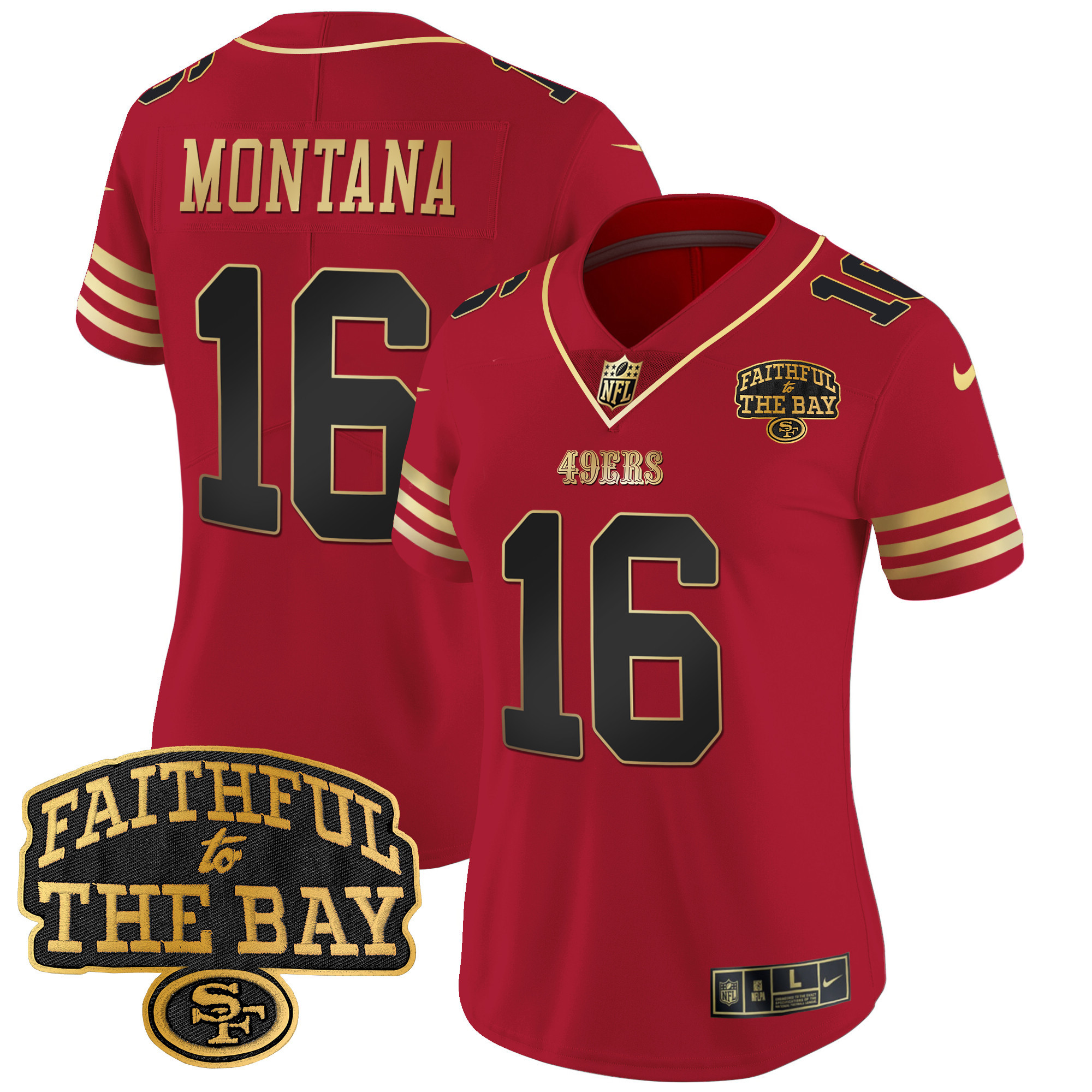 Women's 49ers Faithful To The Bay Patch Vapor Limited Jersey V8 - All Stitched - Image 18