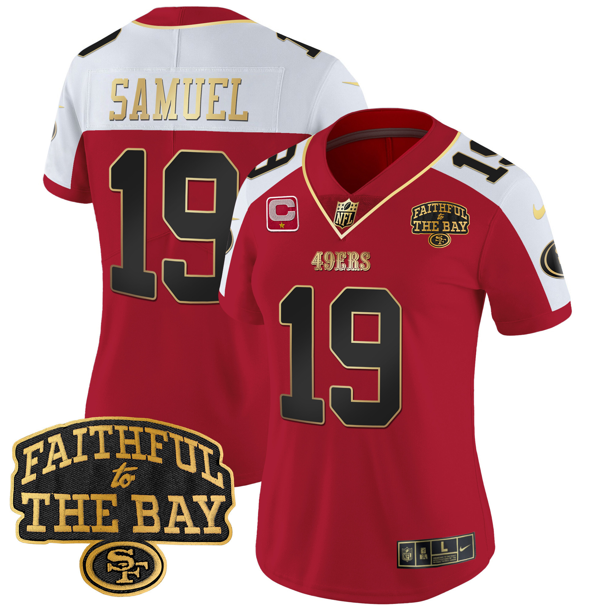 Women's 49ers Faithful To The Bay Patch Vapor Limited Jersey V8 - All Stitched - Image 42