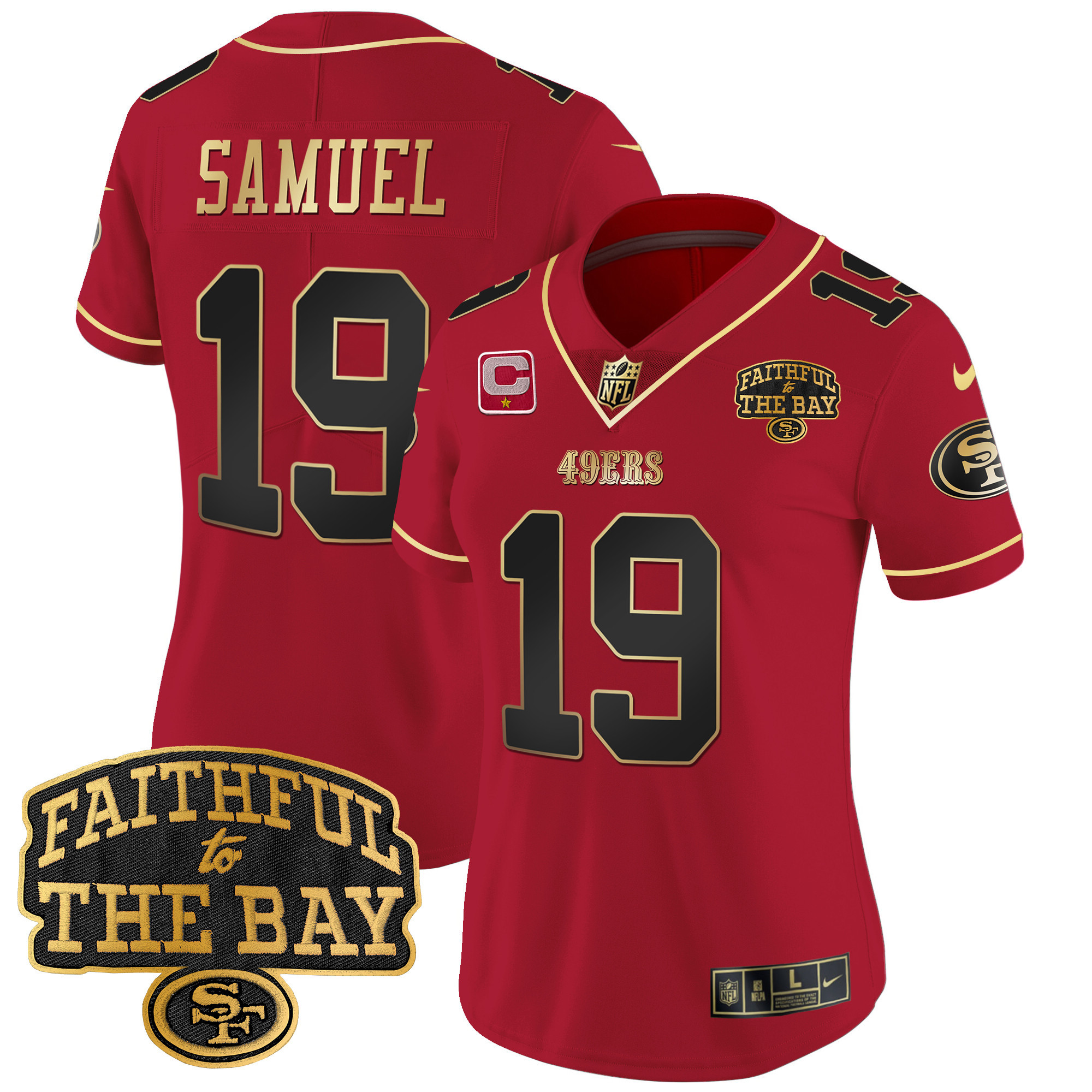 Women's 49ers Faithful To The Bay Patch Vapor Limited Jersey V8 - All Stitched - Image 22