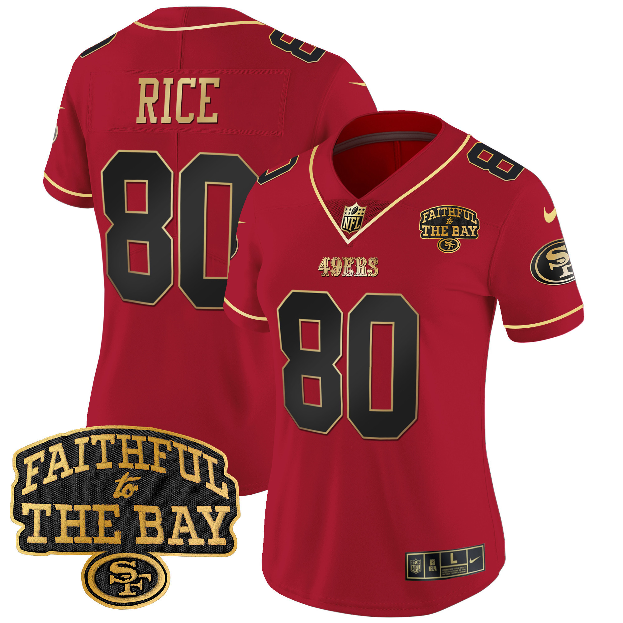 Women's 49ers Faithful To The Bay Patch Vapor Limited Jersey V8 - All Stitched - Image 26