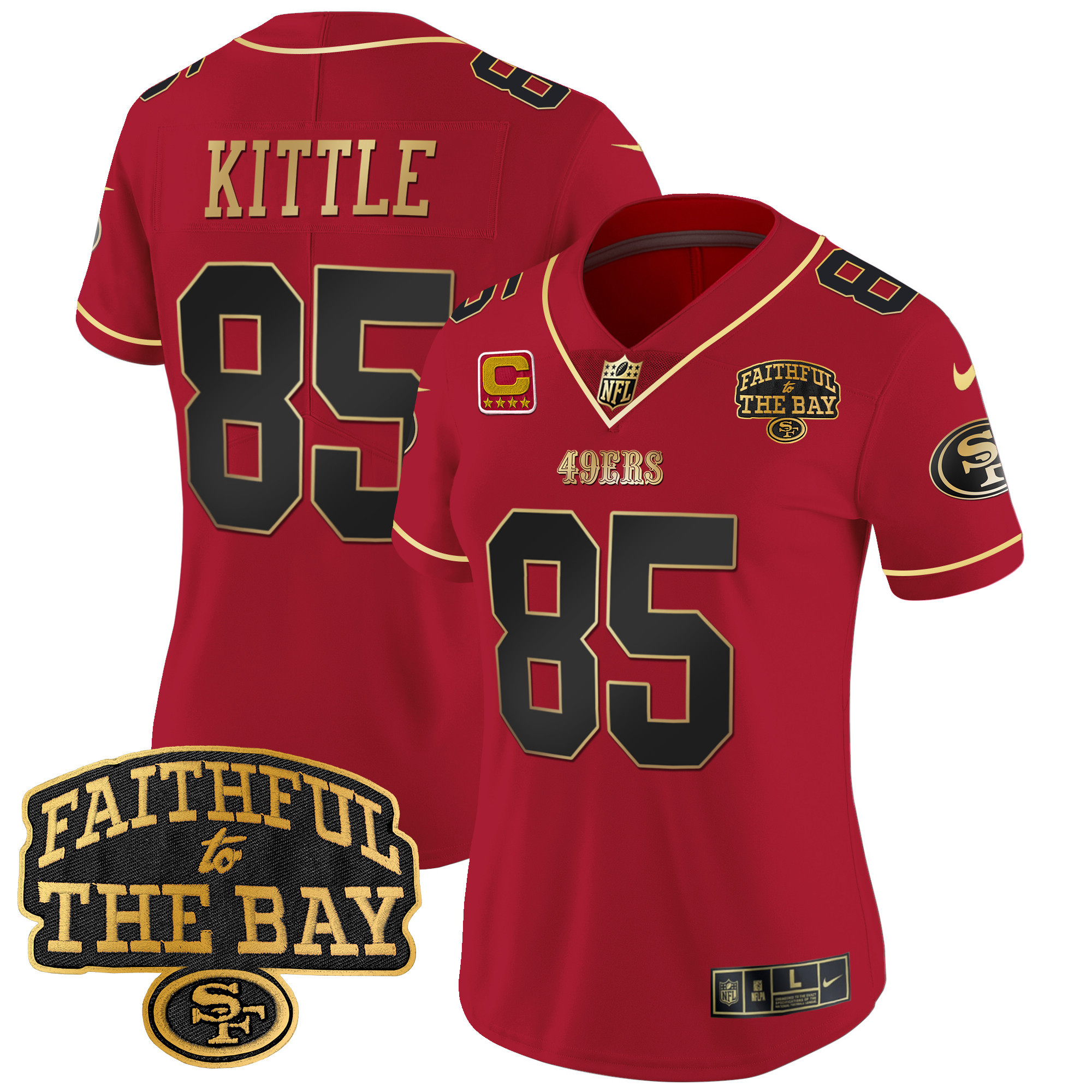 Women's 49ers Faithful To The Bay Patch Vapor Limited Jersey V8 - All Stitched - Image 24