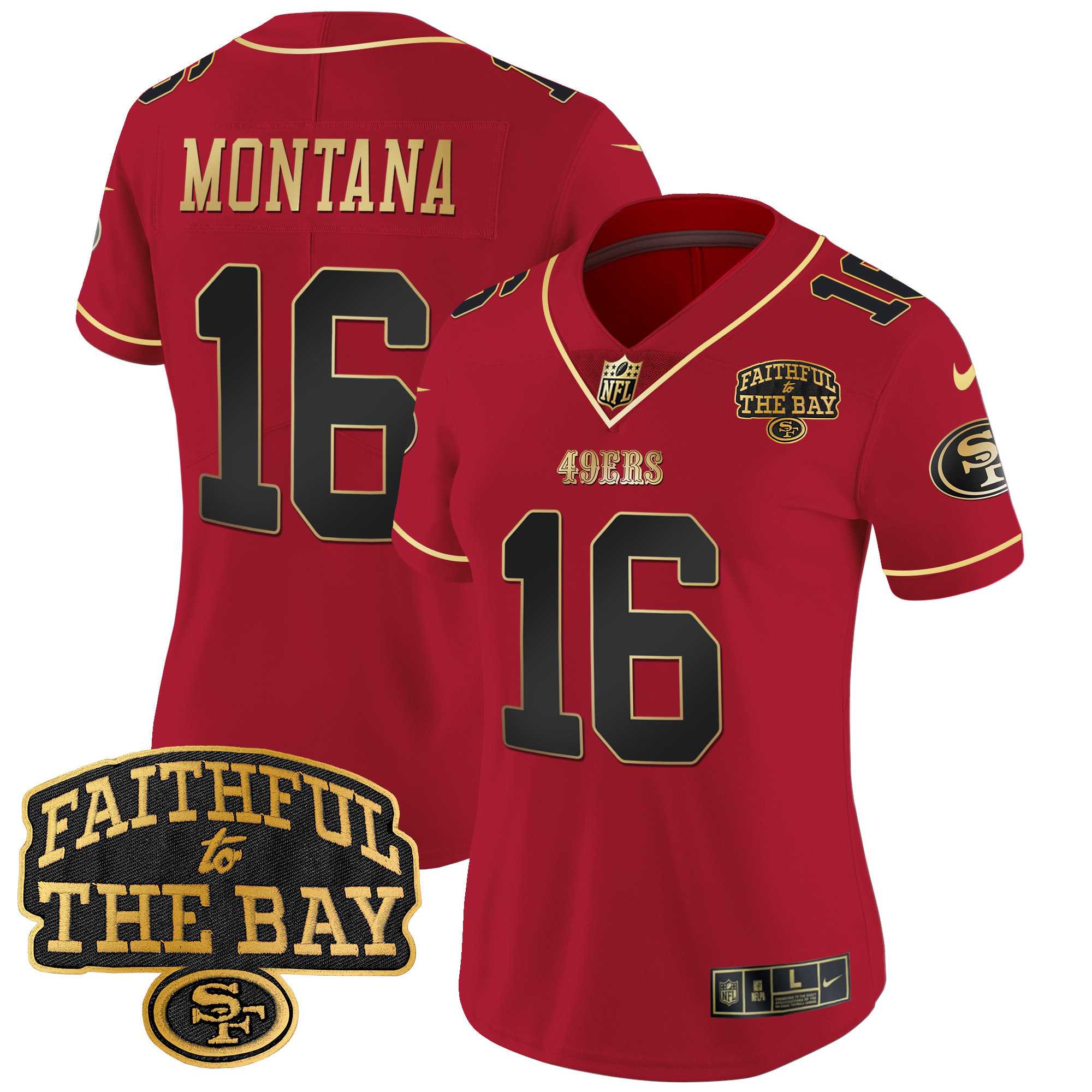 Women's 49ers Faithful To The Bay Patch Vapor Limited Jersey V8 - All Stitched - Image 28