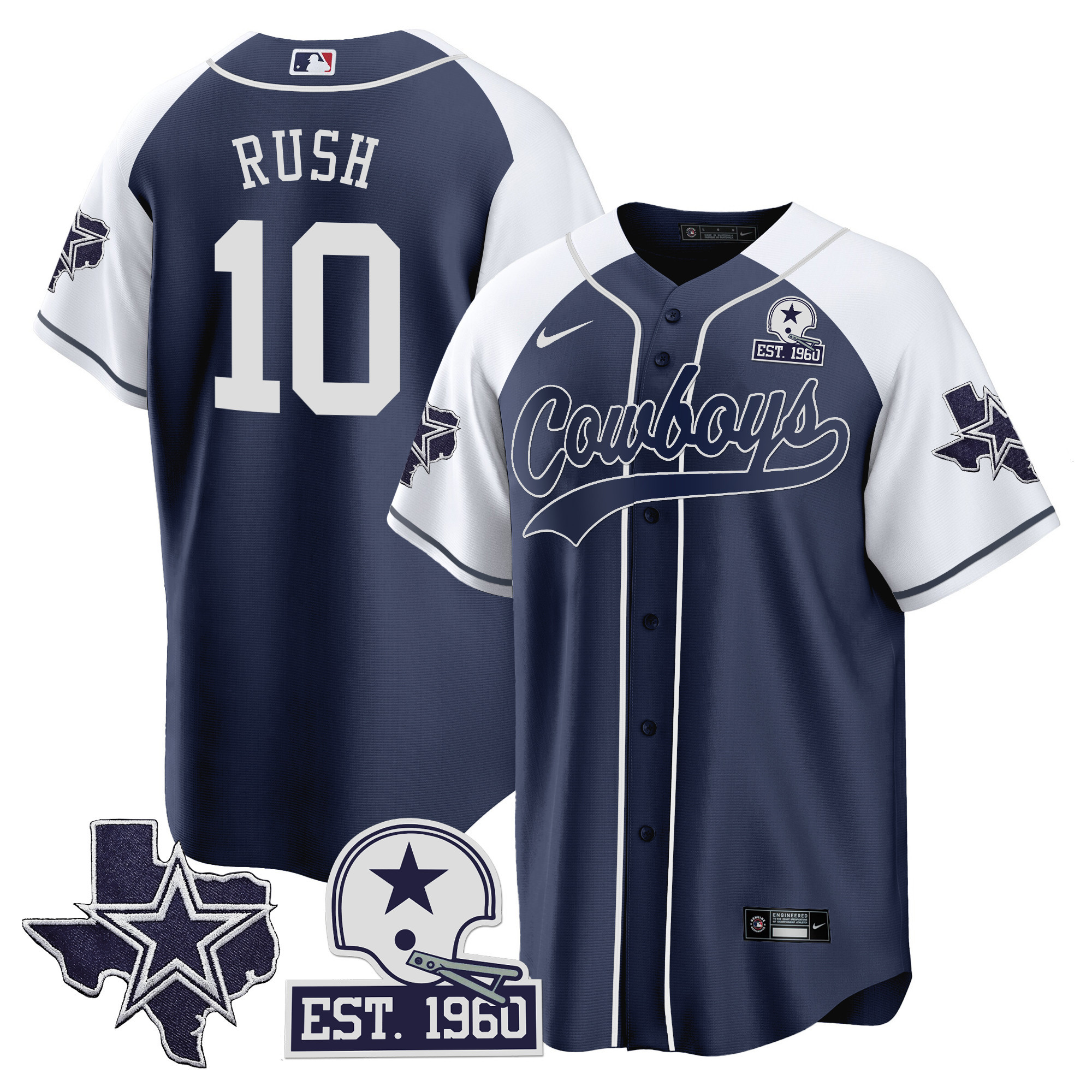 Men's Cowboys Texas Patch Baseball Jersey - All Stitched - Image 22