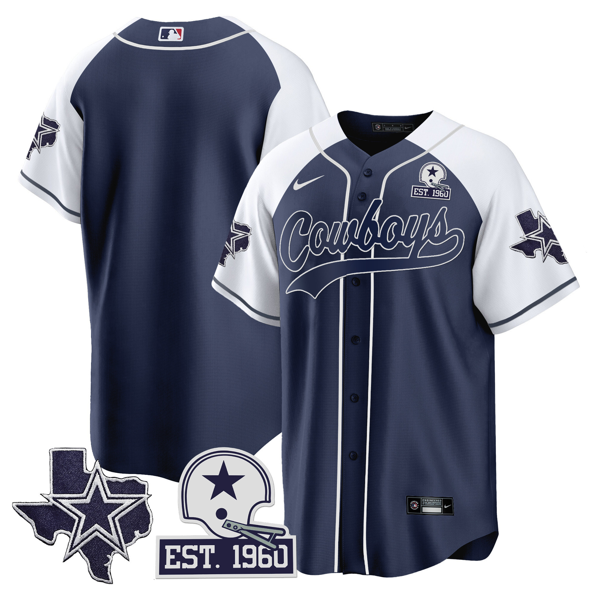 Men's Cowboys Texas Patch Baseball Jersey - All Stitched - Image 24