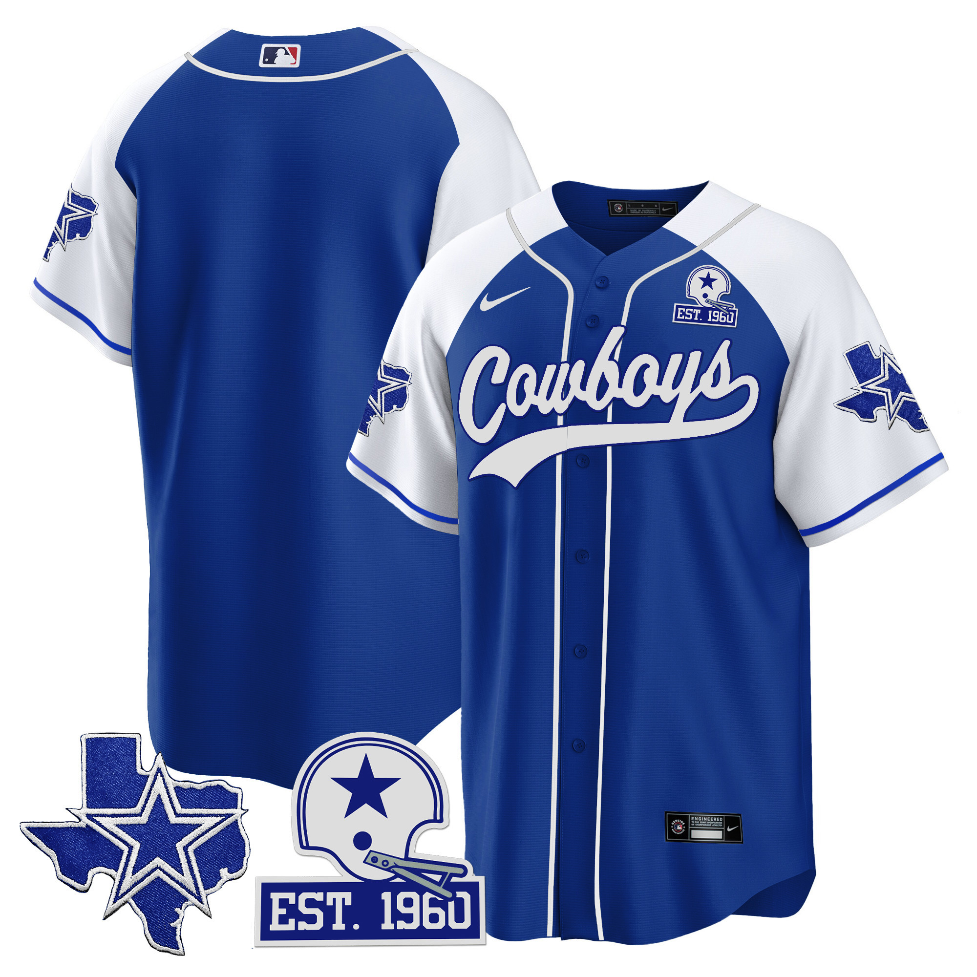 Men's Cowboys Texas Patch Baseball Jersey - All Stitched - Image 40