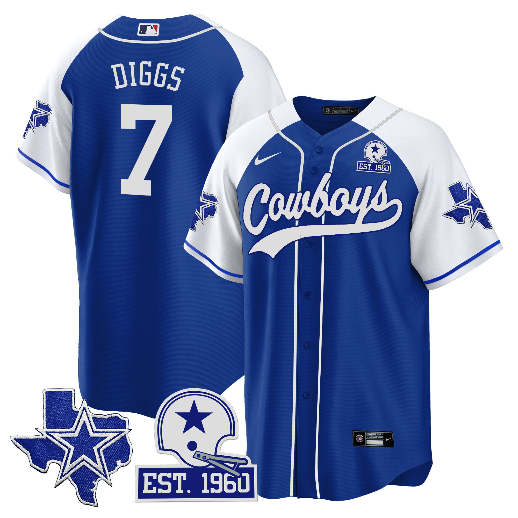 Men's Cowboys Texas Patch Baseball Jersey - All Stitched - Image 36