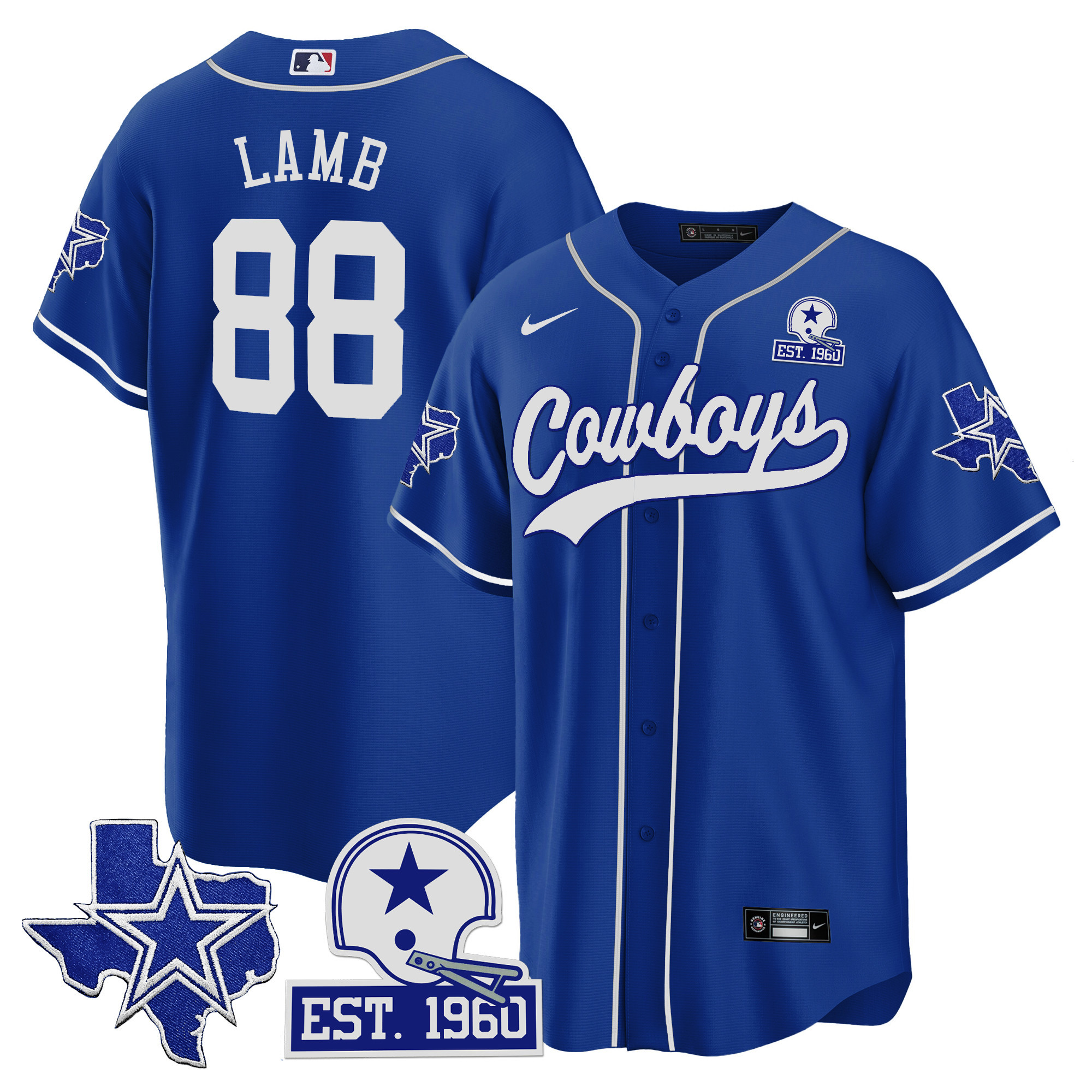 Men's Cowboys Texas Patch Baseball Jersey - All Stitched - Image 27