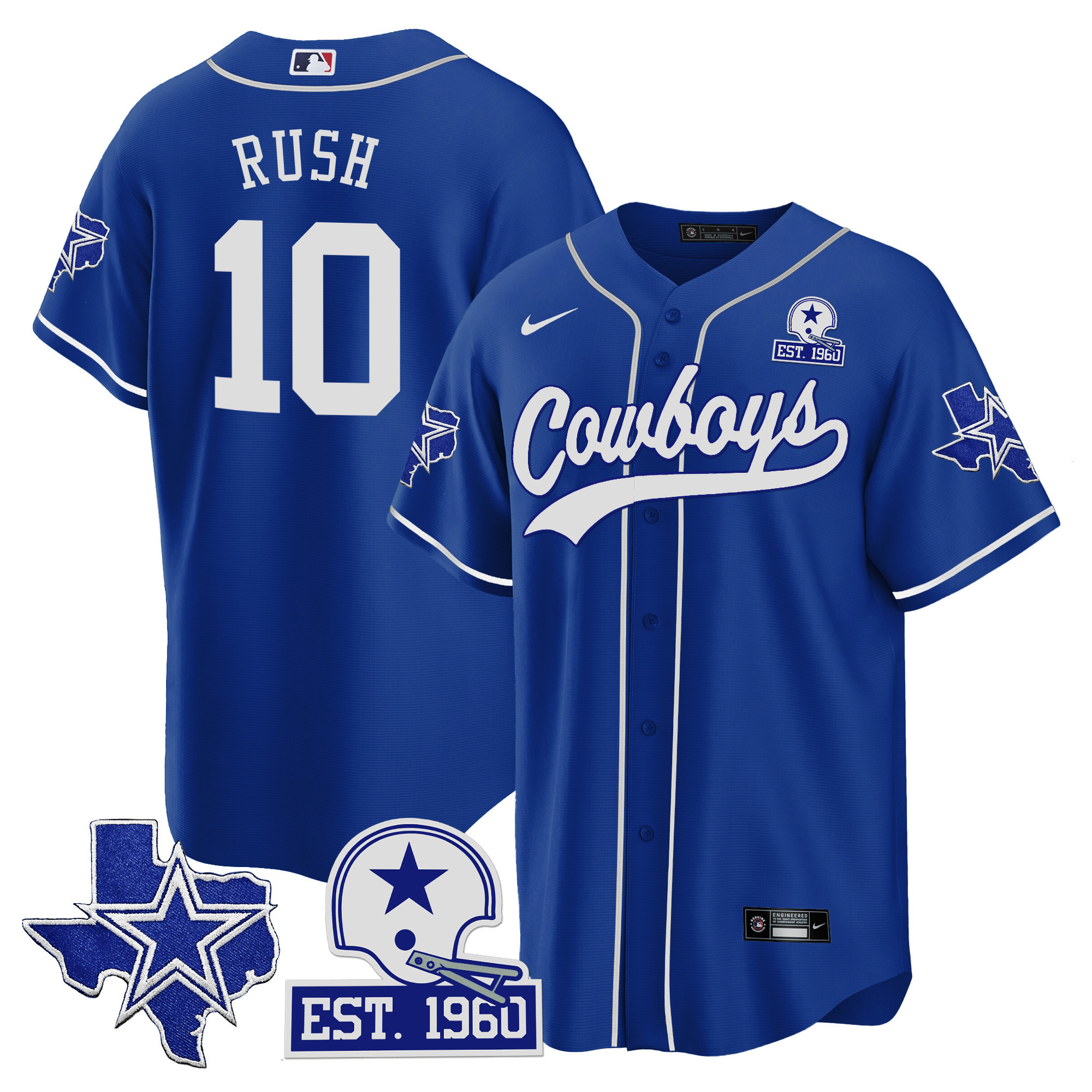 Men's Cowboys Texas Patch Baseball Jersey - All Stitched - Image 30
