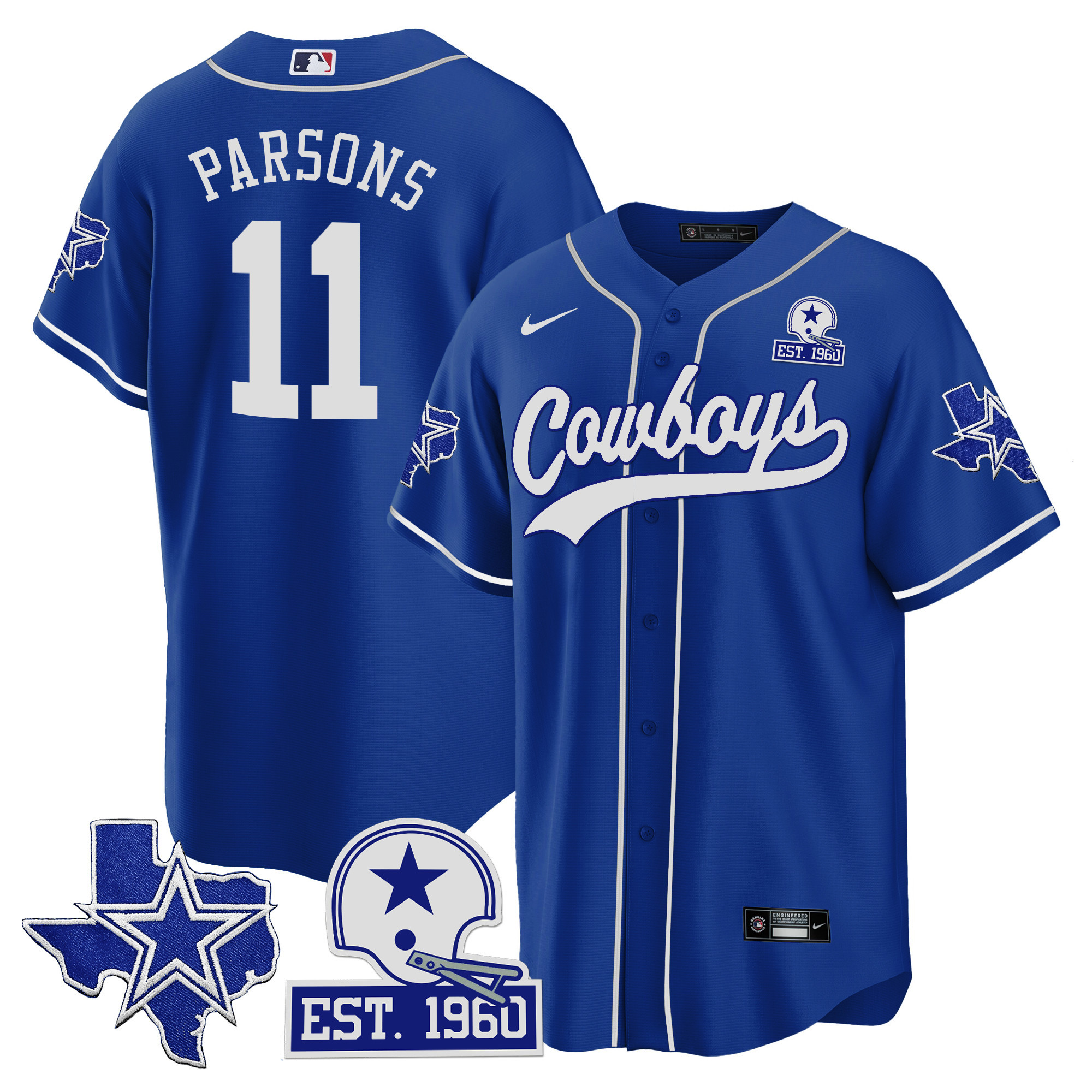 Men's Cowboys Texas Patch Baseball Jersey - All Stitched - Image 25