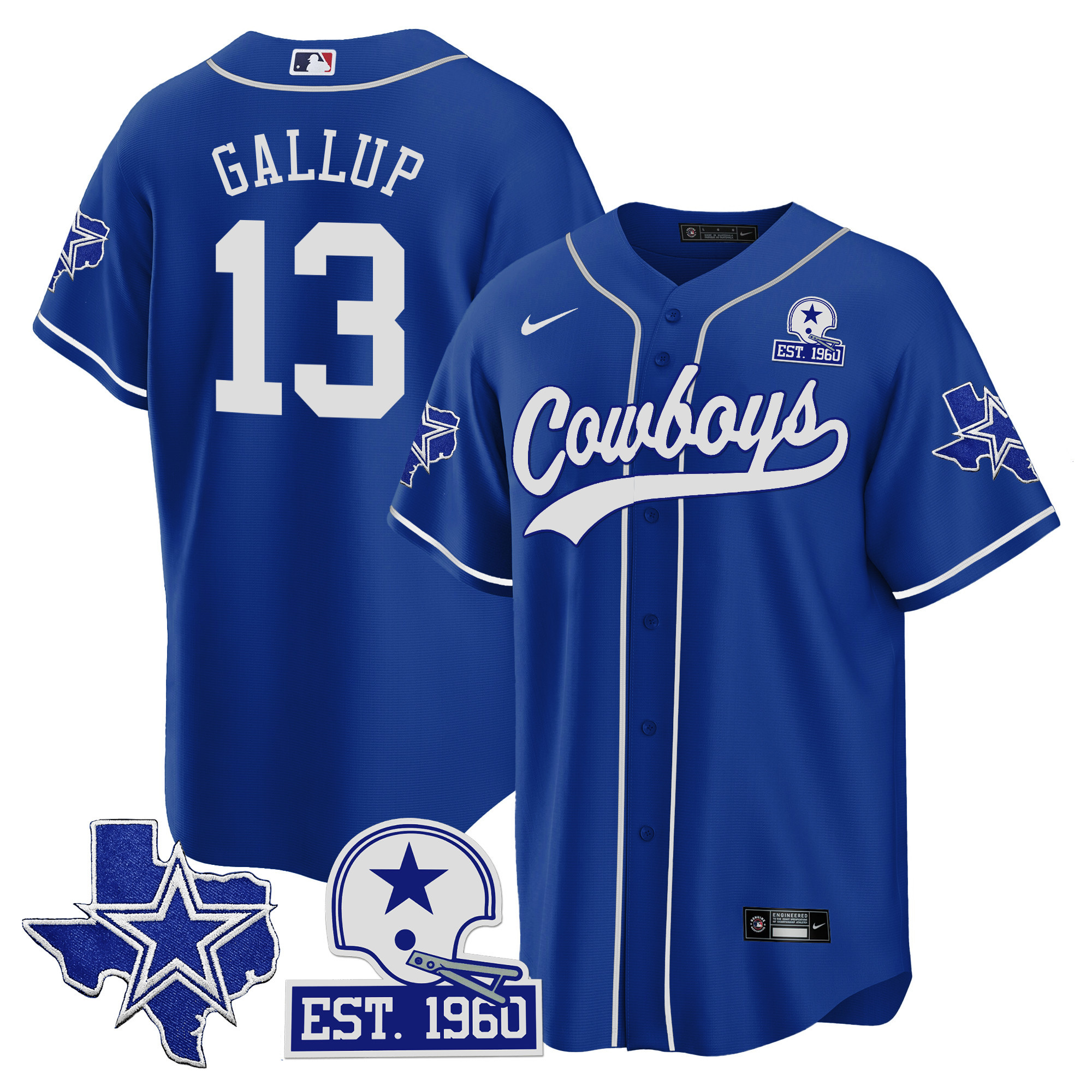 Men's Cowboys Texas Patch Baseball Jersey - All Stitched - Image 29
