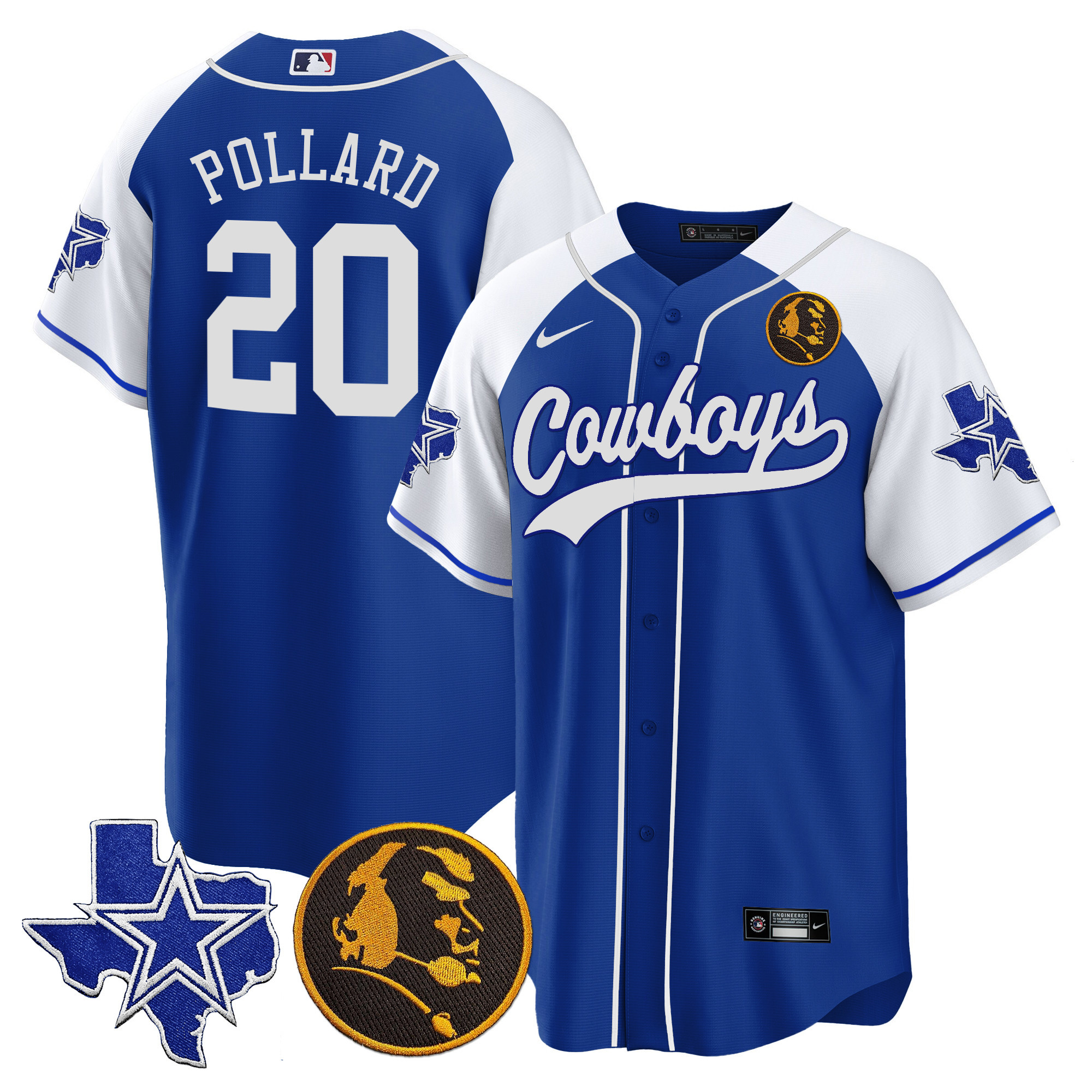 Men's Cowboys Texas & John Madden Patch Baseball Jersey - All Stitched - Image 39