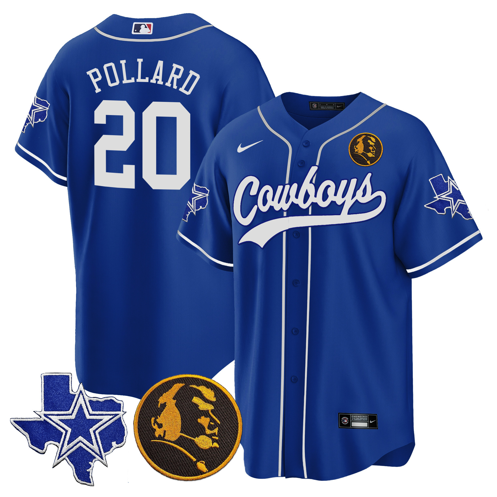 Men's Cowboys Texas & John Madden Patch Baseball Jersey - All Stitched - Image 31