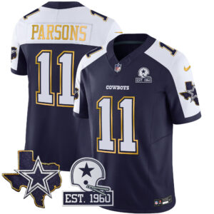Men's Cowboys Texas Patch Gold Trim Vapor Jersey - All Stitched