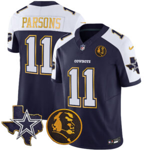Men's Cowboys Texas & John Madden Patch Gold Trim Vapor Jersey - All Stitched