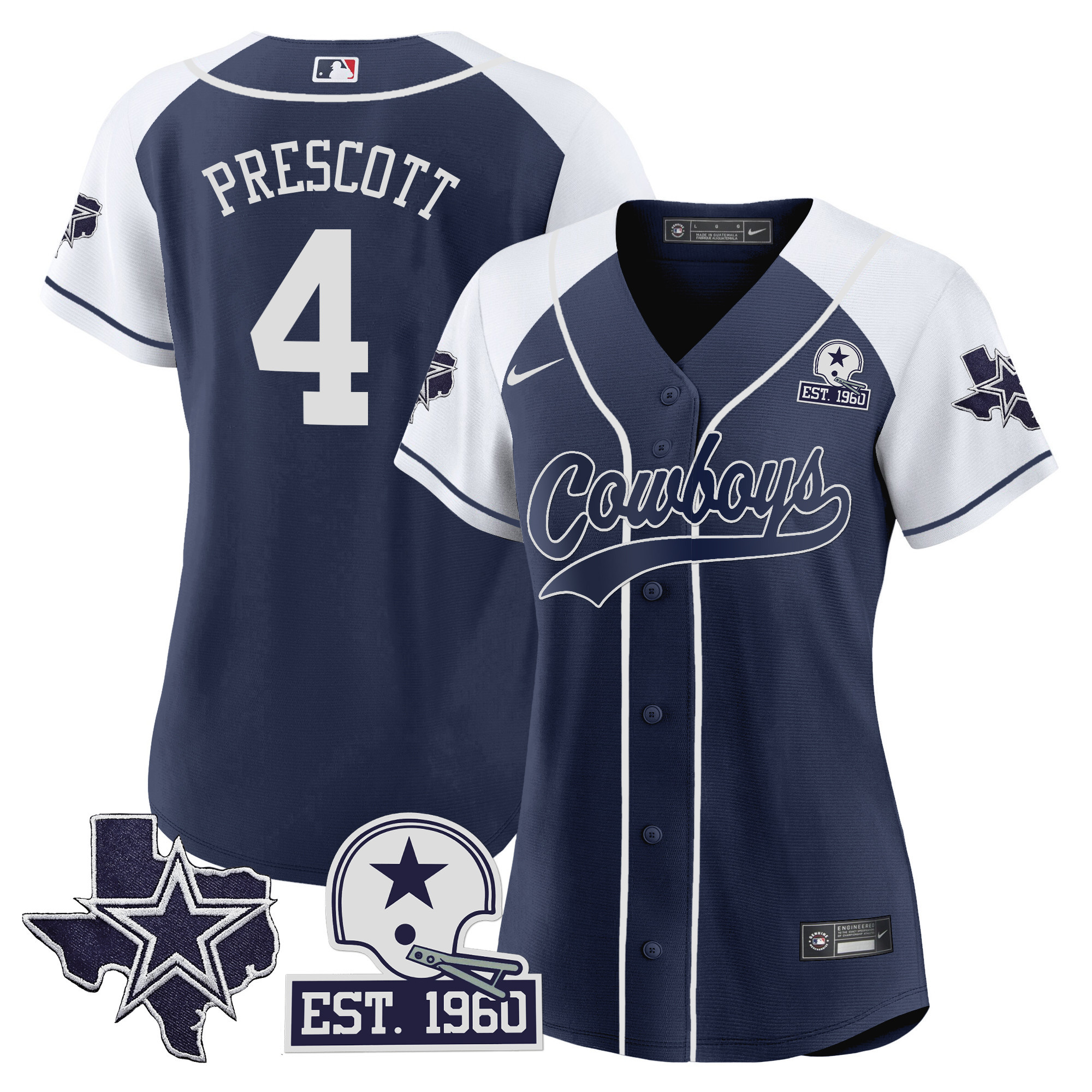 Women's Cowboys Texas Patch Baseball Jersey - All Stitched - Image 18