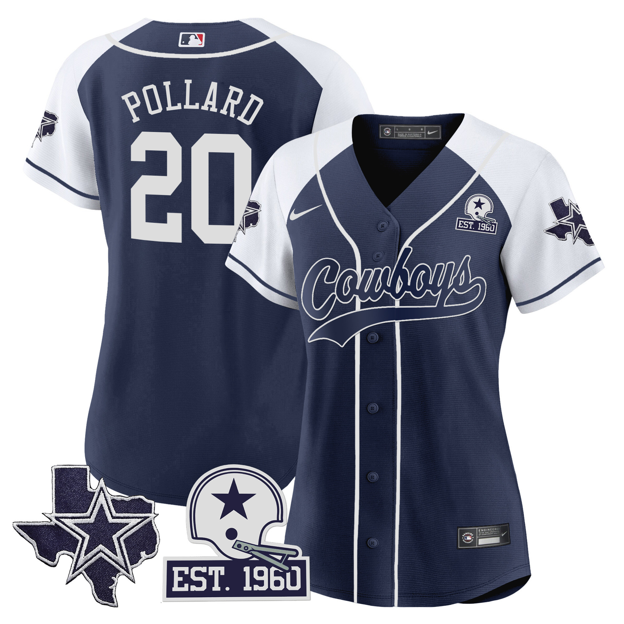Women's Cowboys Texas Patch Baseball Jersey - All Stitched - Image 23