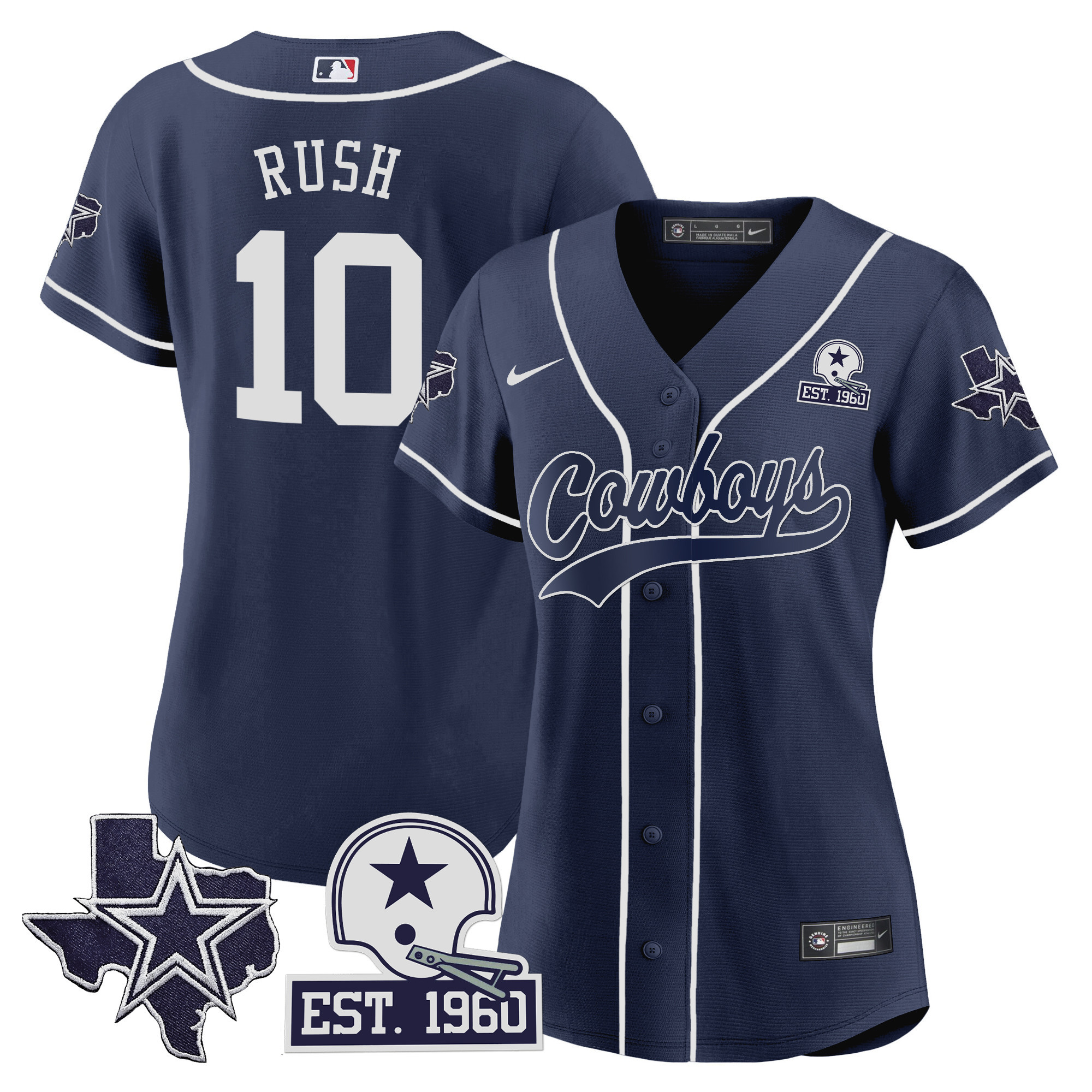 Women's Cowboys Texas Patch Baseball Jersey - All Stitched - Image 14